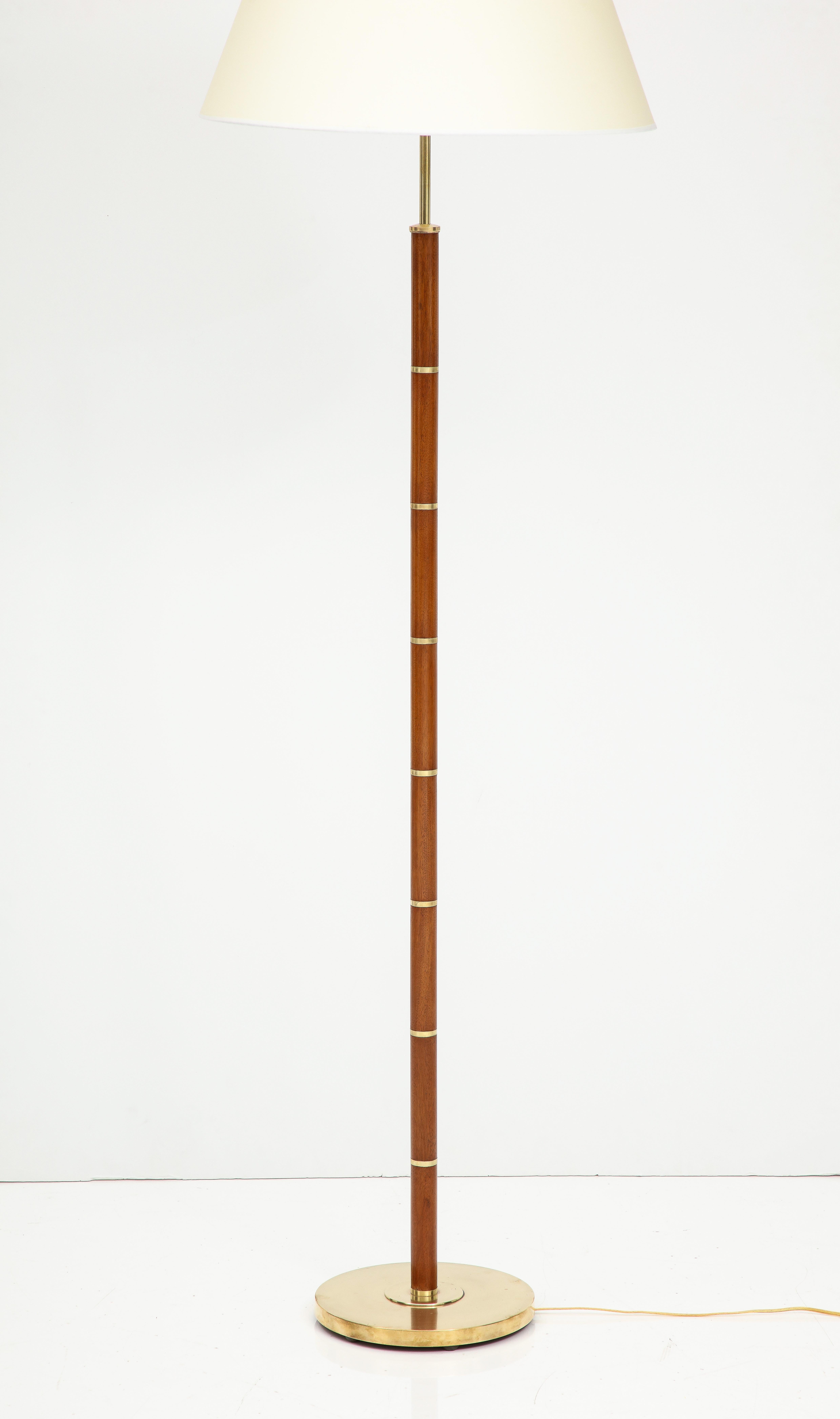 Danish Teak & Brass Floor Lamp, Circa 1960 1