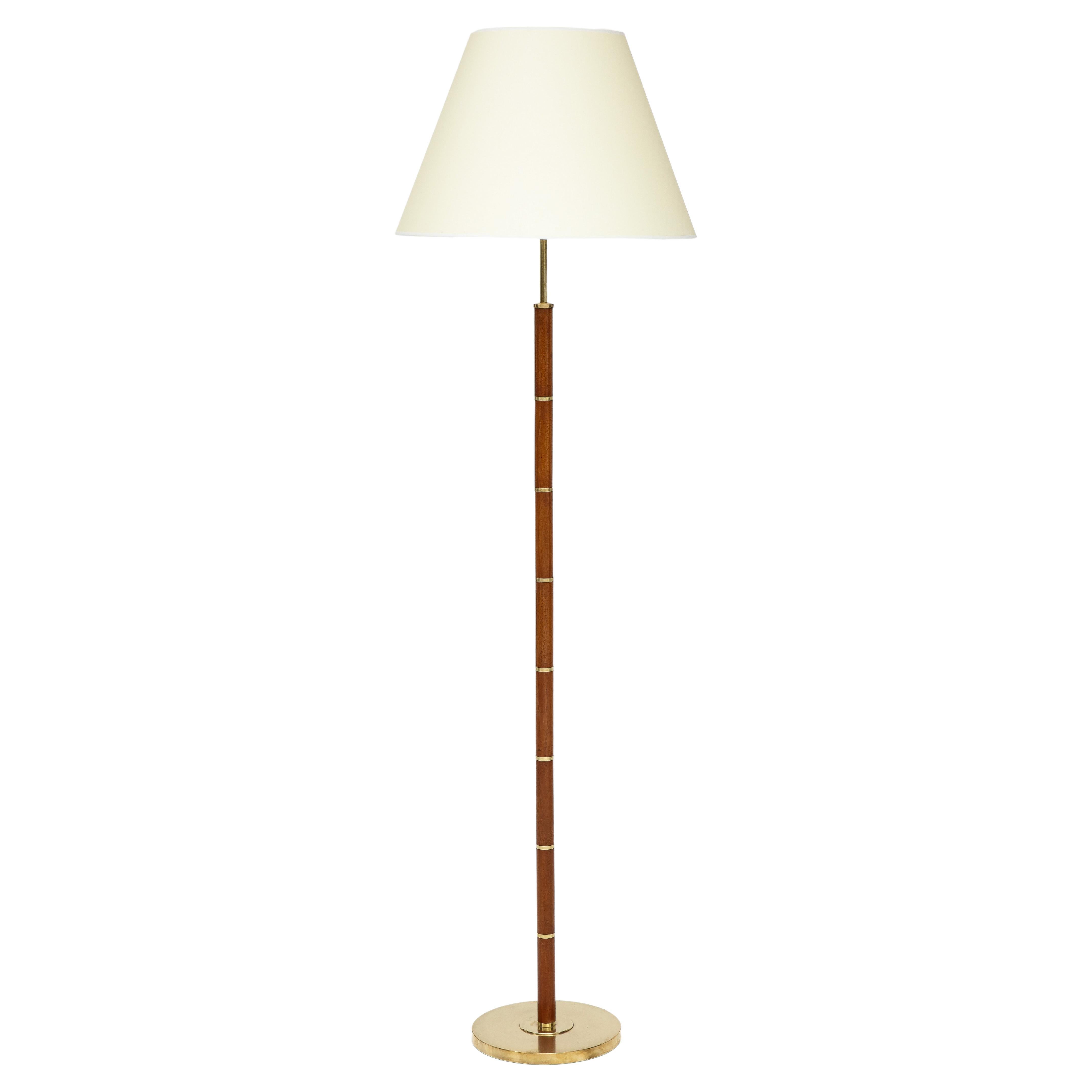 Danish Teak & Brass Floor Lamp, Circa 1960