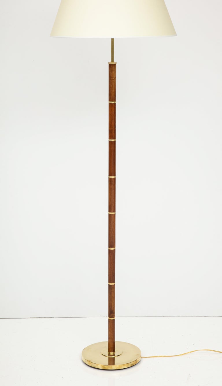 Danish Teak and Brass Floor Lamp, Circa 1960s For Sale at 1stDibs