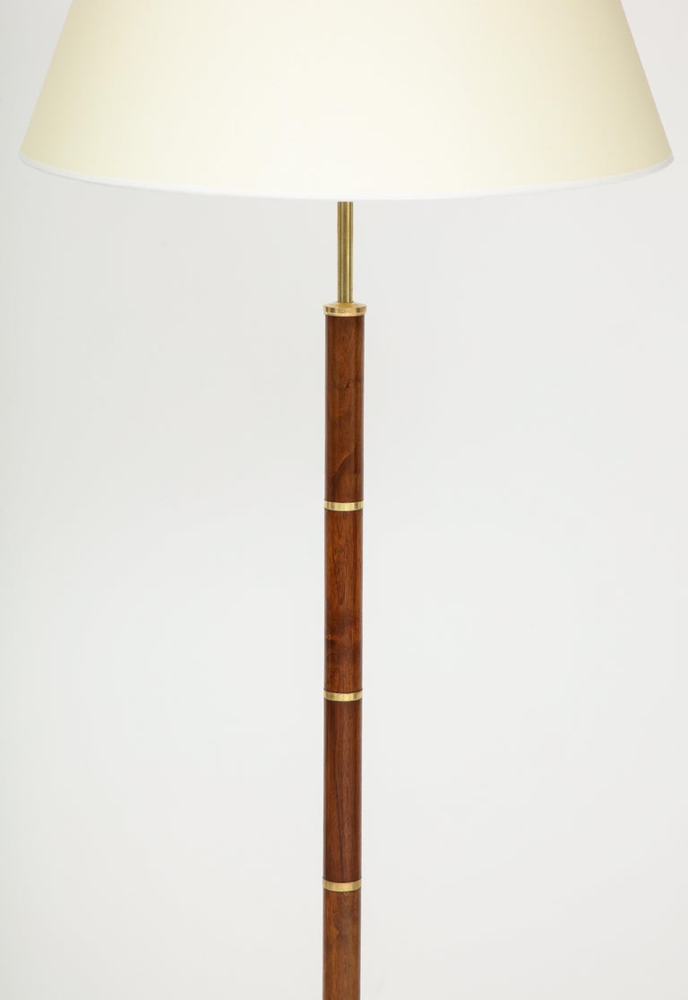 Danish Teak and Brass Floor Lamp, Circa 1960s For Sale at 1stDibs