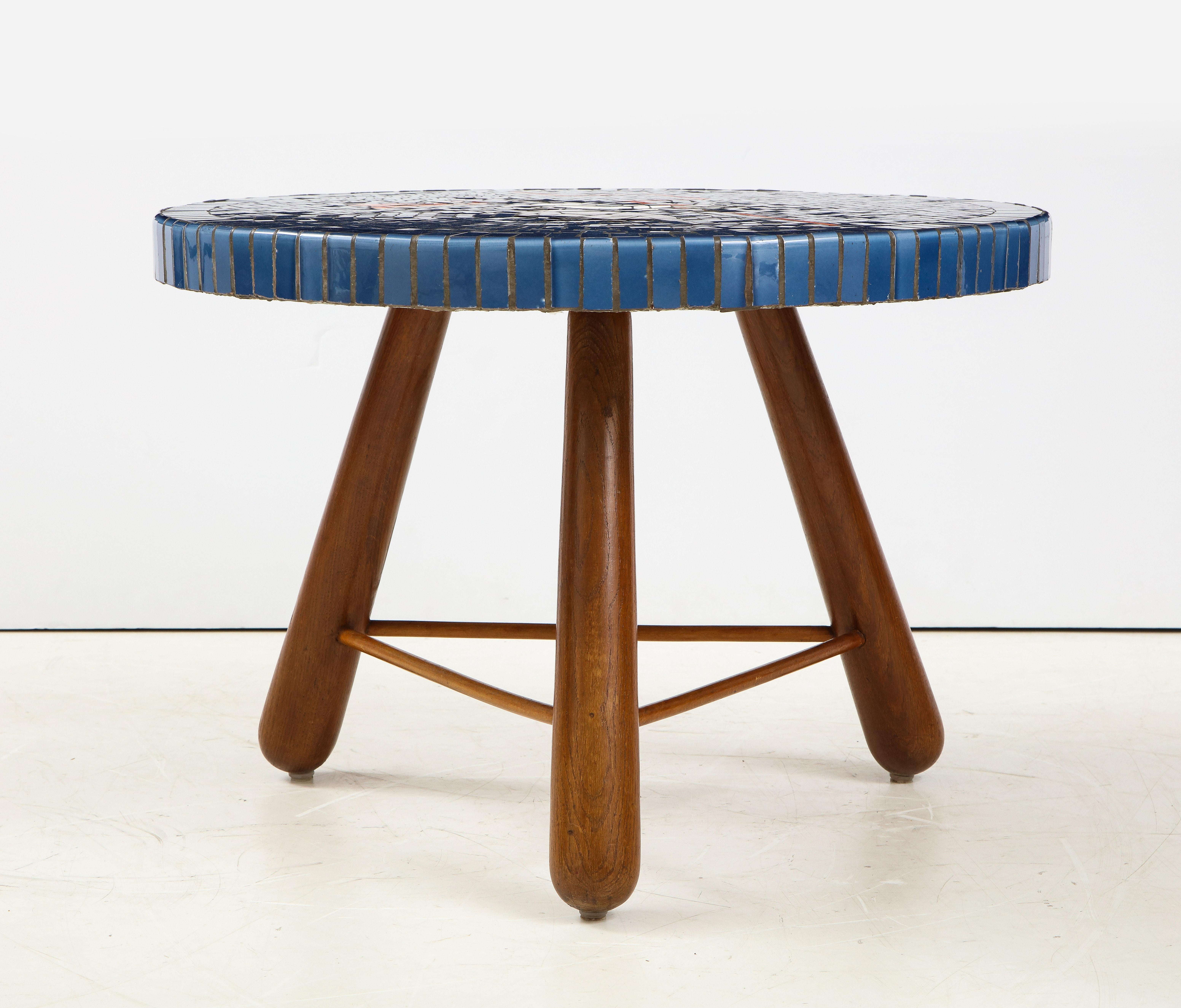 Danish Tile Top and Oak Side Table, attributed to Otto Færge, Circa 1940-1950 10