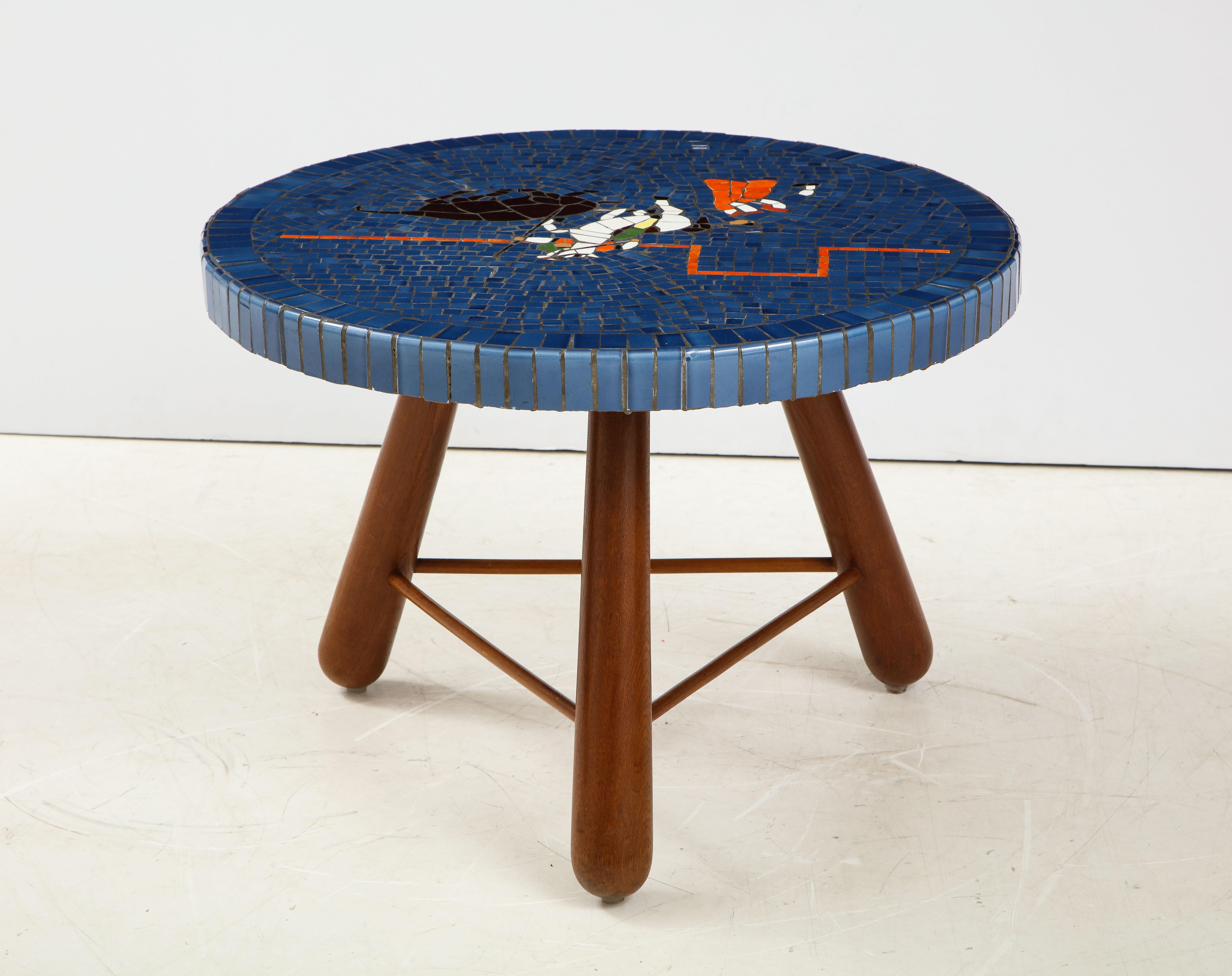 Danish Tile Top and Oak Side Table, attributed to Otto Færge, Circa 1940-1950 In Good Condition In New York, NY