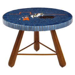 Danish Tile Top and Oak Side Table, attributed to Otto Færge, Circa 1940-1950