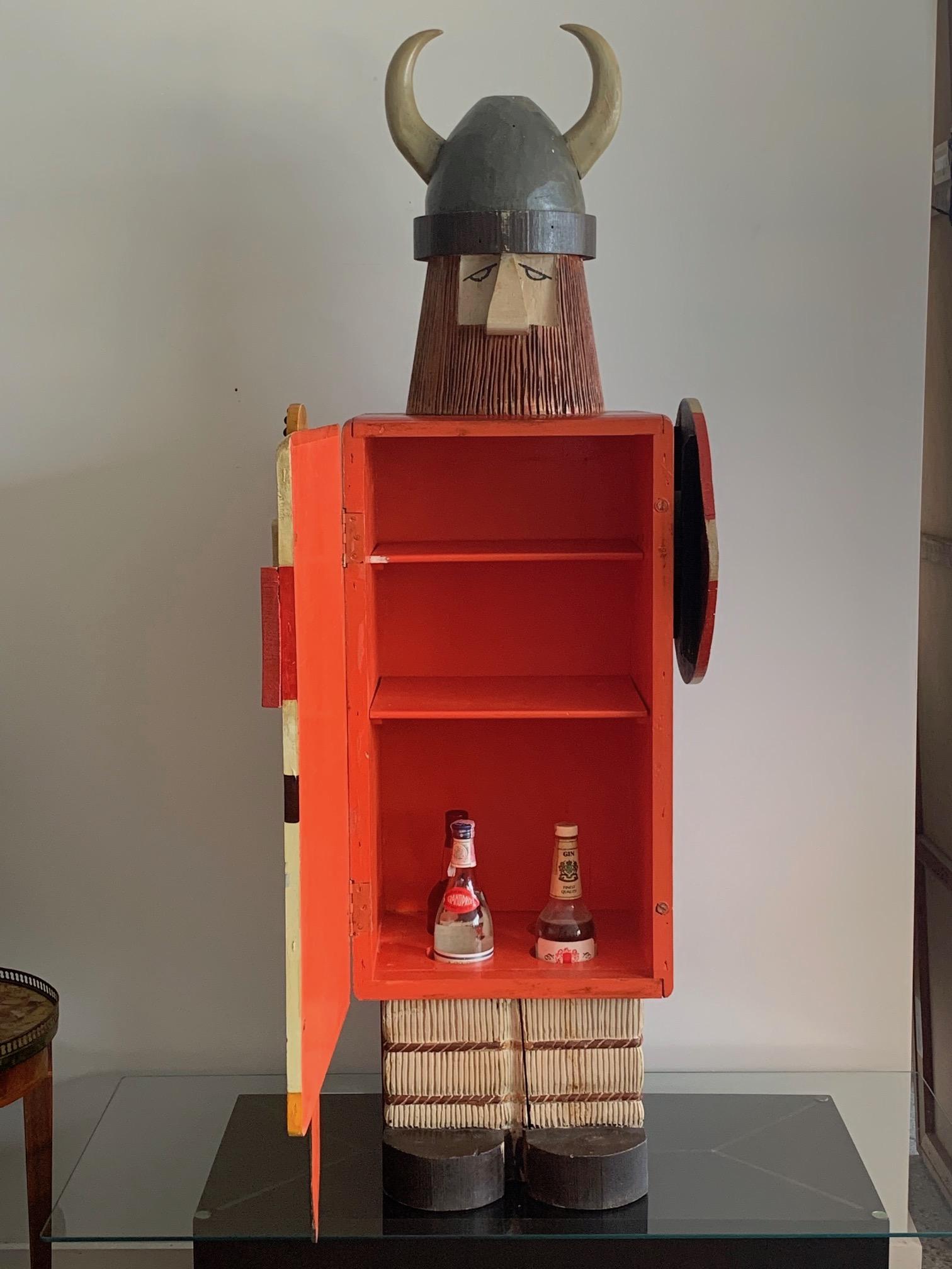 Mid-Century Modern Danish Viking Bar Cabinet For Sale