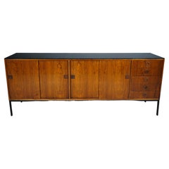Used Danish Walnut Sideboard with Four Doors and Metal Legs