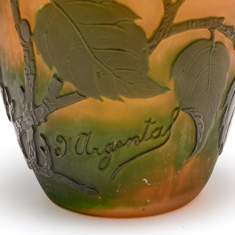 Vase en verre D'argental Cameo, vers 1925 en vente 2