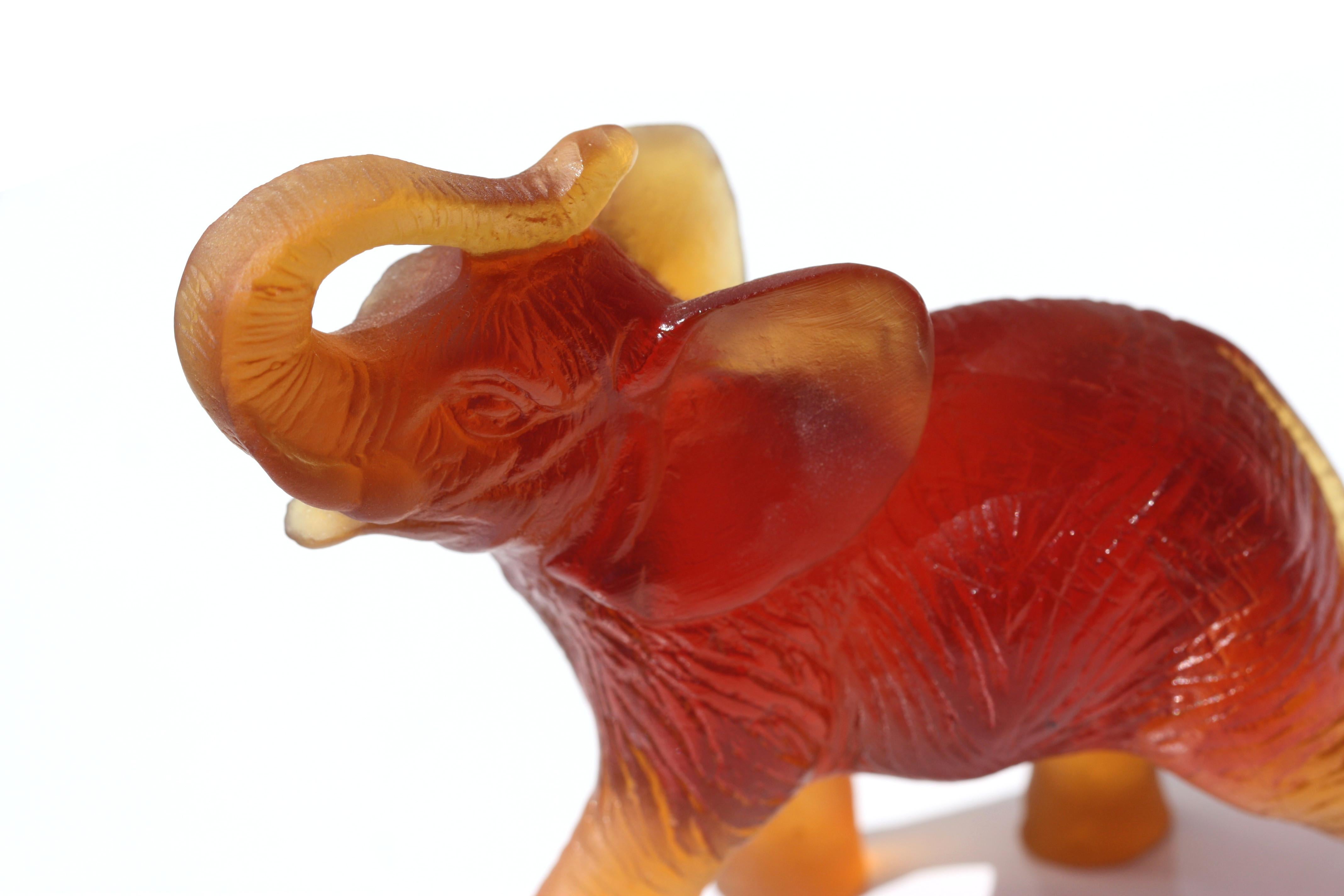 Daum Glass Figure of an Elephant France, Modern For Sale 1