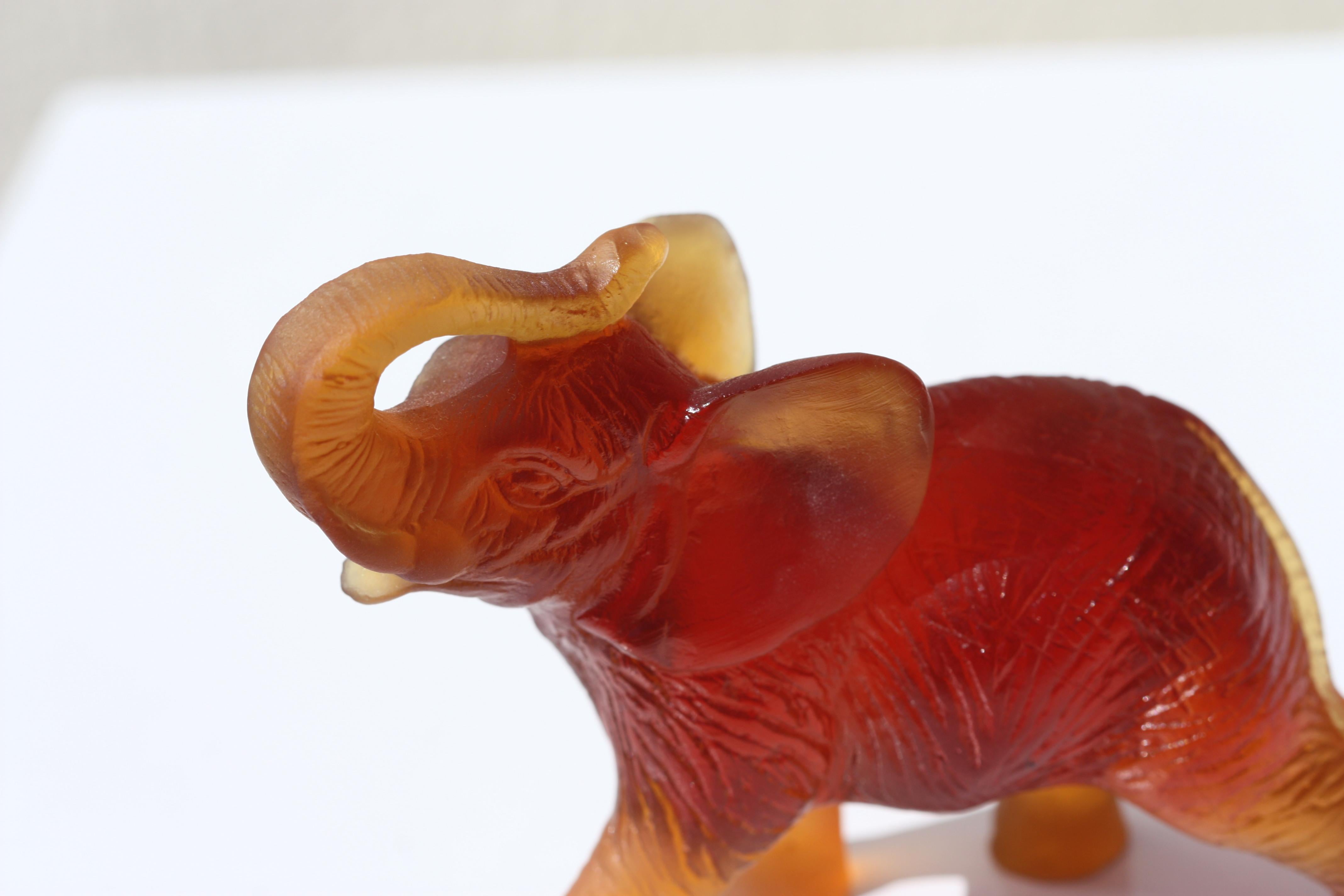 Daum Glass Figure of an Elephant France, Modern For Sale 2