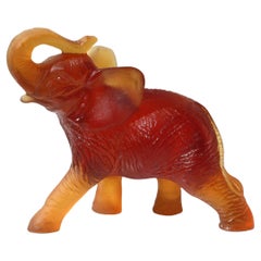 Figure en verre de Daum représentant un éléphant, France, moderne