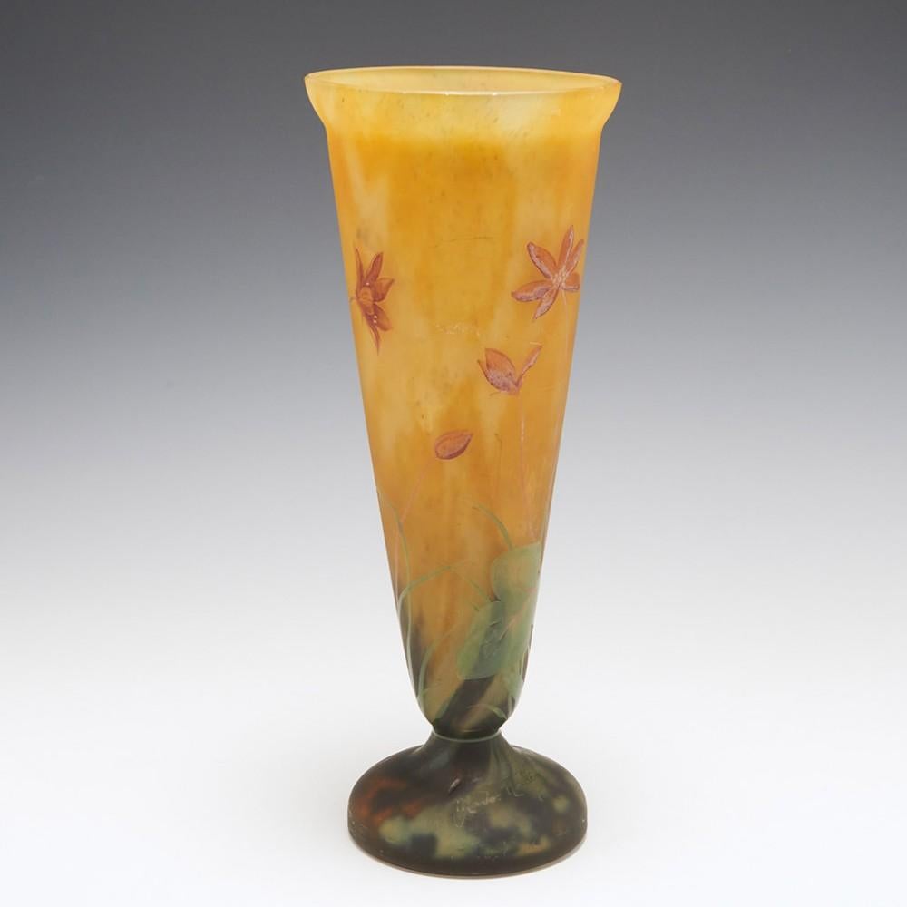 French A Daum Mado Nancy Art Nouveau Glass Vase c1925