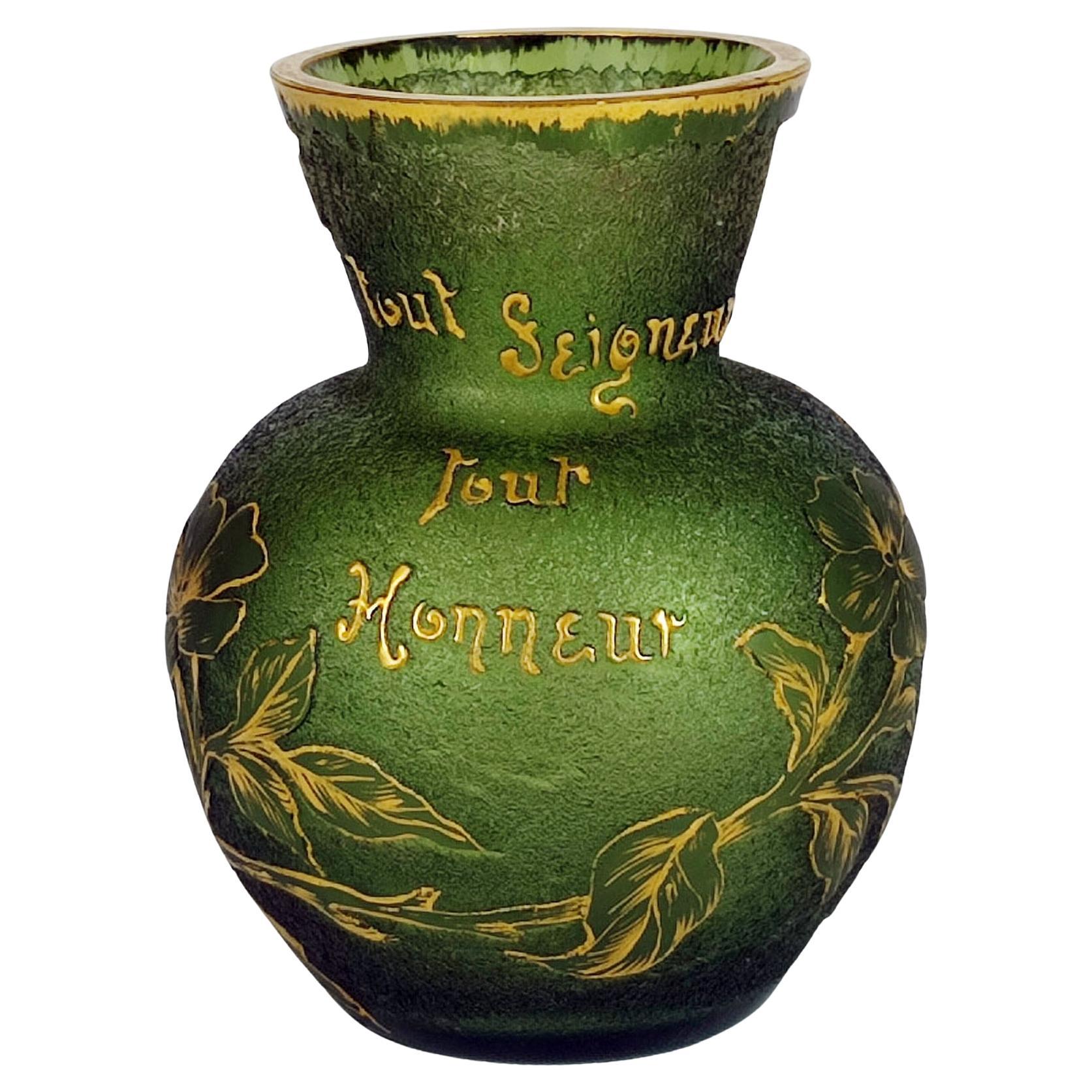 Daum Nancy Miniatur "Vase Parlant", ca. 1895 im Angebot
