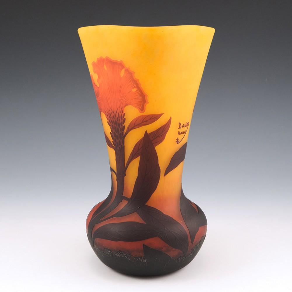 French A Daum Vase With Bearded Irises, c1910