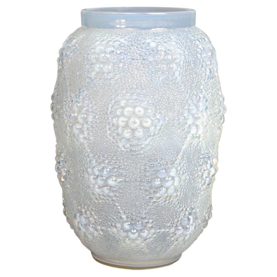 Davos Art Deco Glass Vase by R.Lalique For Sale