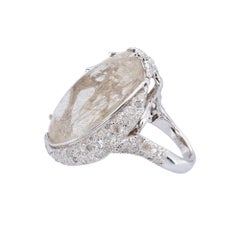 d'Avossa Ring with central Rutilated Quartz and Diamonds