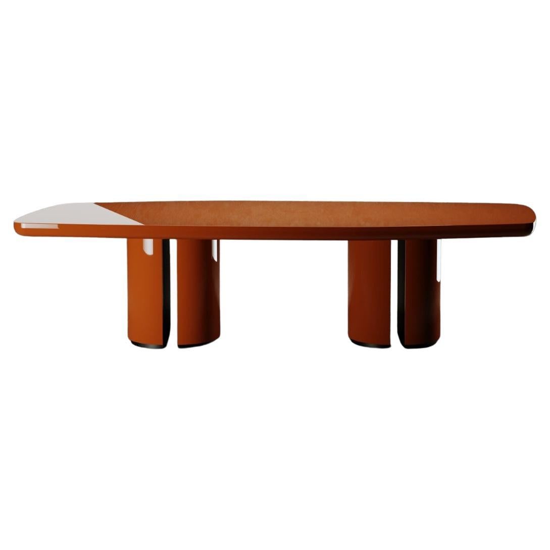 A Day in the Life Large -  Glossy Wood Dining Table For Sale
