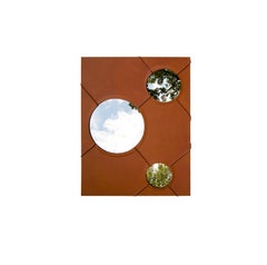 A Day In The Life Wall Mirror with Faux Leather Frame by Oscar Maschera