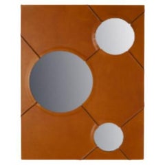 A Day In The Life Wall Mirror with Faux Leather Frame by Oscar Maschera
