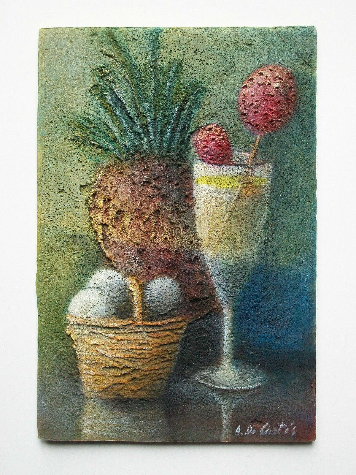 Hand-Painted a. De Cortés - Latin American Painting on Panel - Unframed - Late 20th Century For Sale