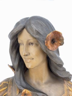 A. De Remière, Friedrich Goldscheider Polychrom patinierte Terrakotta-Skulptur