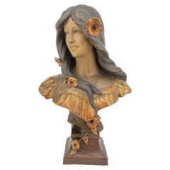 A. De Remière, Friedrich Goldscheider Polychrome Patinated Terracotta Sculpture