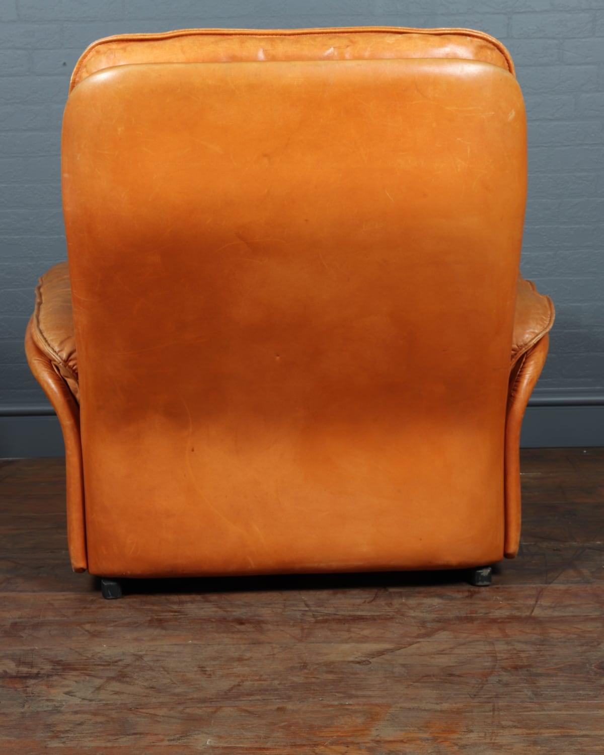 De Sede Leather Armchair and Foot Stool Model DS49 3