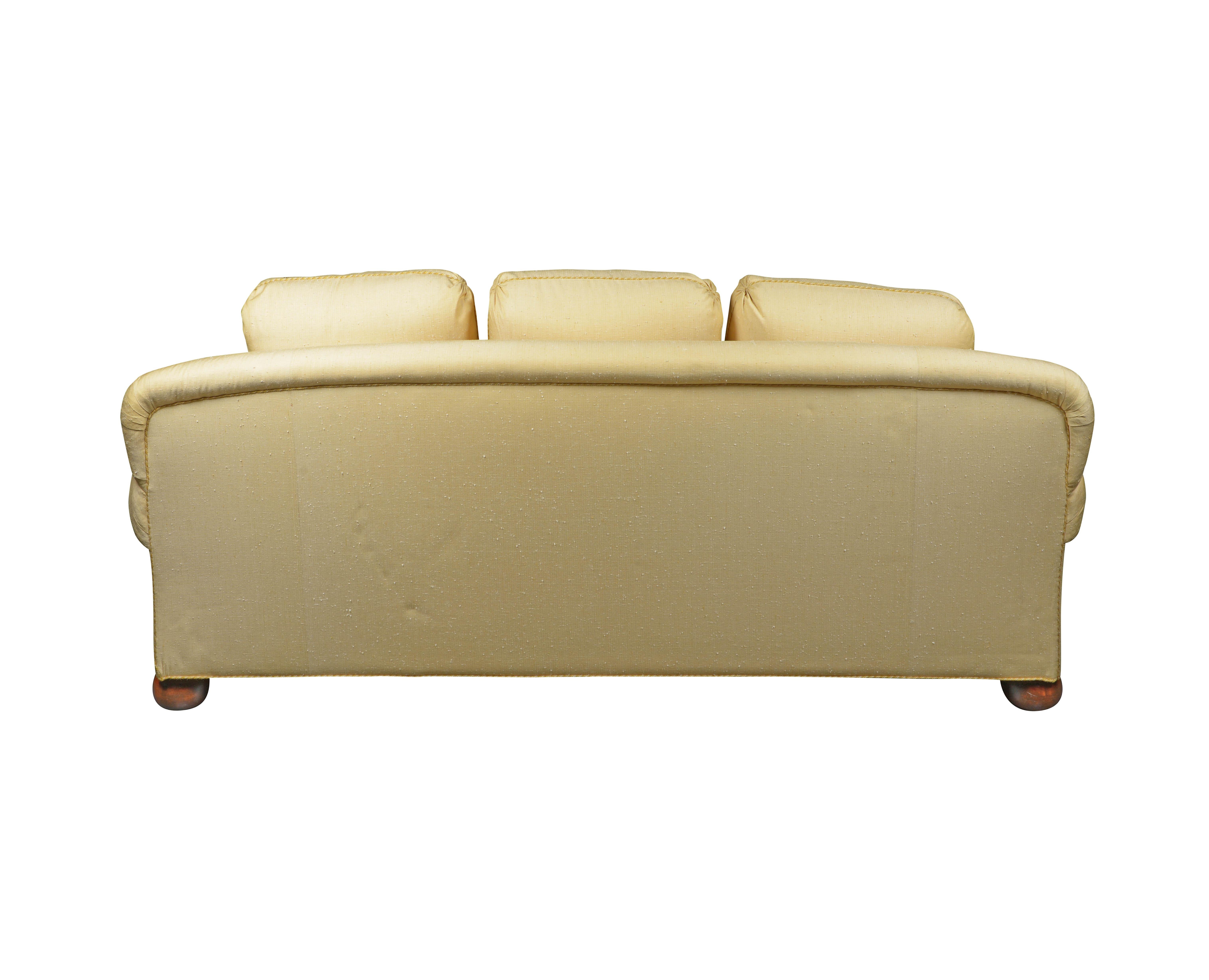 American Deangelis Three-Seater Silk Sofa