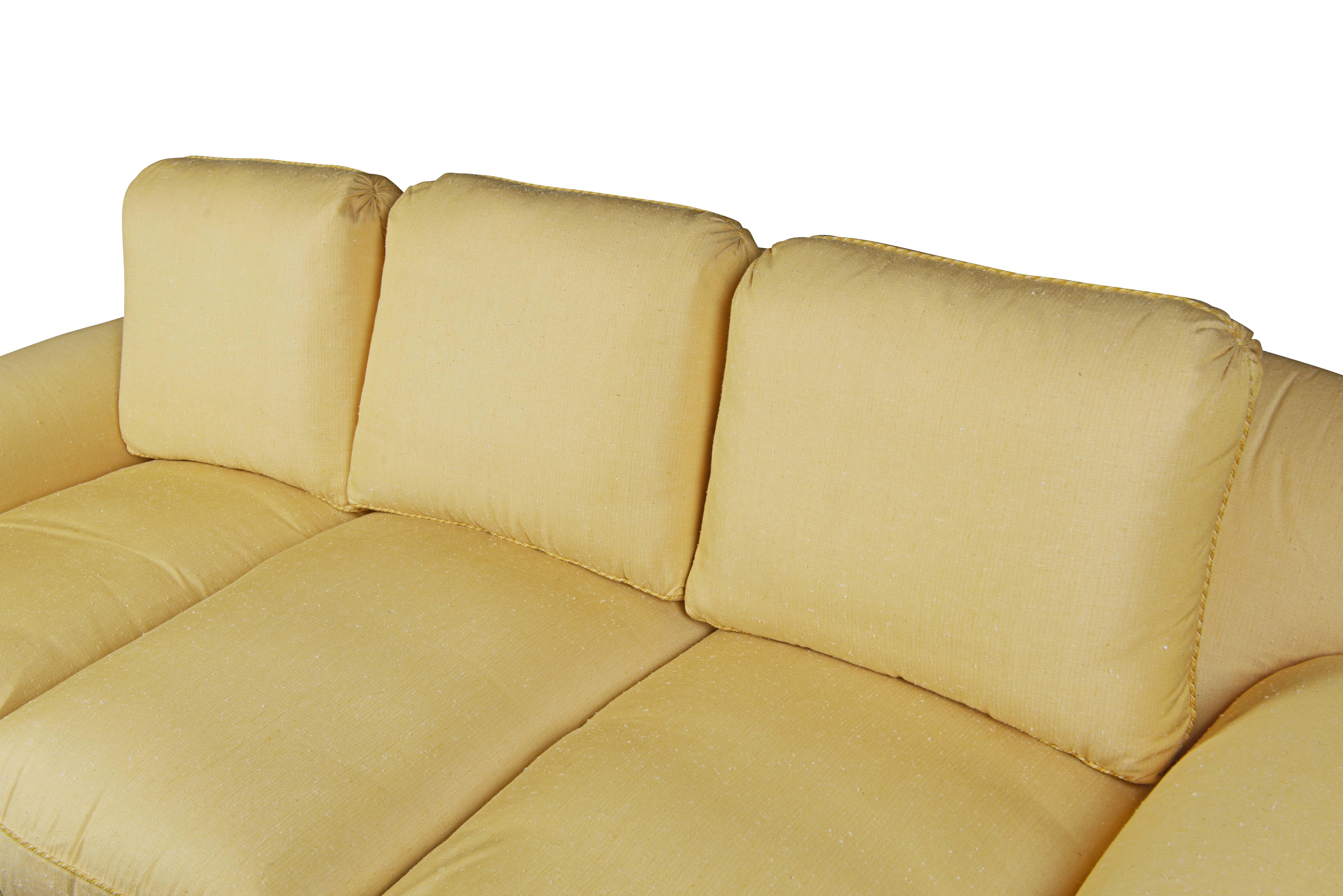Turned Deangelis Three-Seater Silk Sofa
