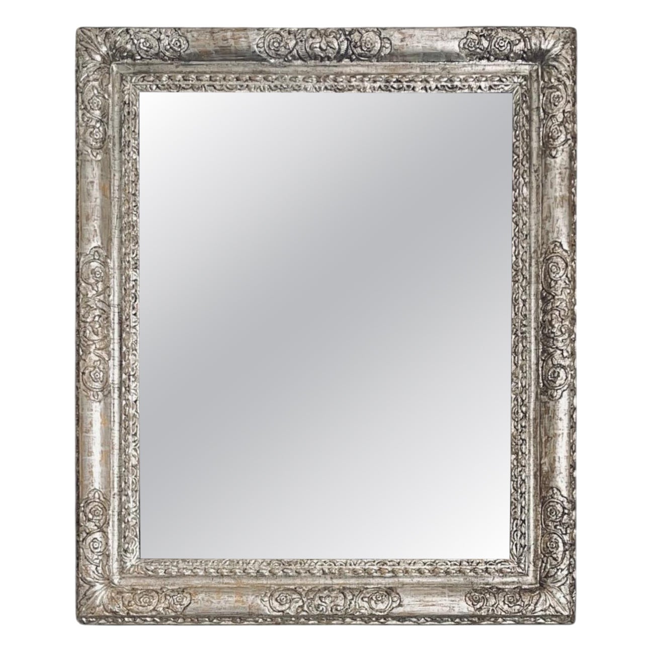 Cadre Lely décoratif en argent doré du 17e siècle servant de miroir en vente