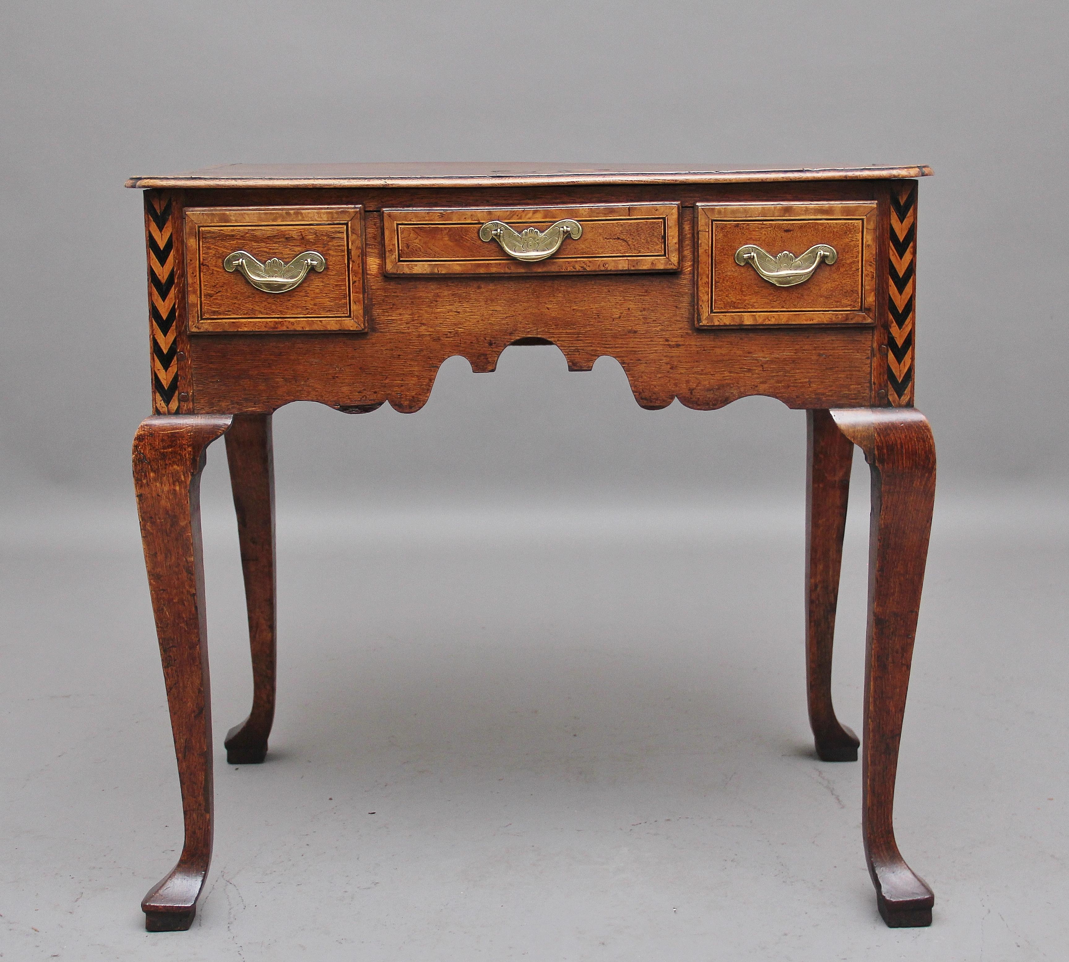 British Decorative 18th Century Oak Lowboy For Sale