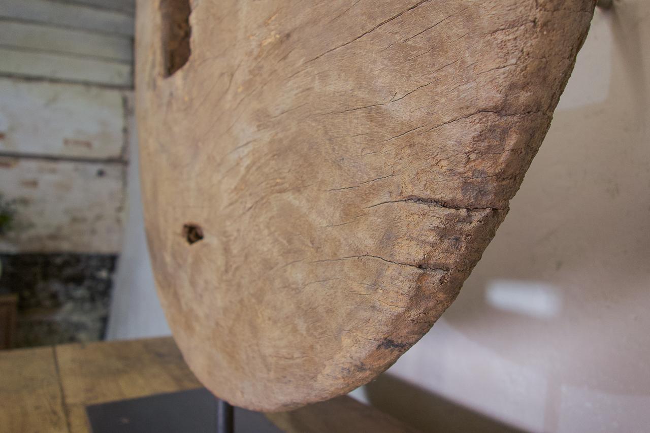 18th Century Ox Wheel Mounted On Stand For Sale 7