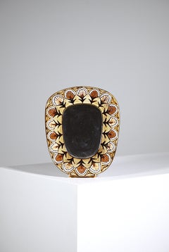 Specchio decorativo in ceramica di Jean-Claude Malarmey Vallauris Francia anni '60