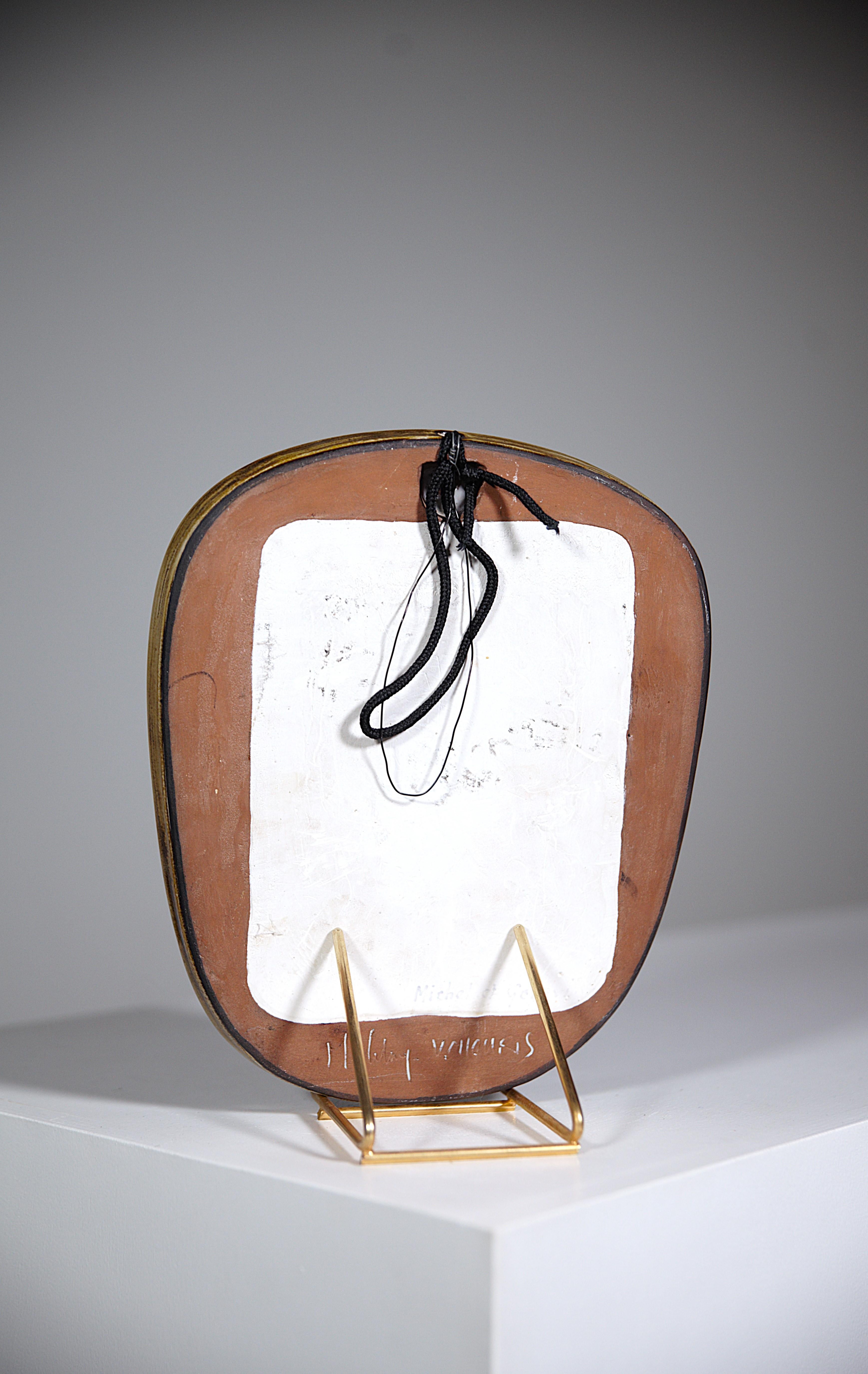 A Decorative Ceramic Mirror by Jean Claude Malarmey A Decorative Ceramic Mirror by Jean Claude Malarmey