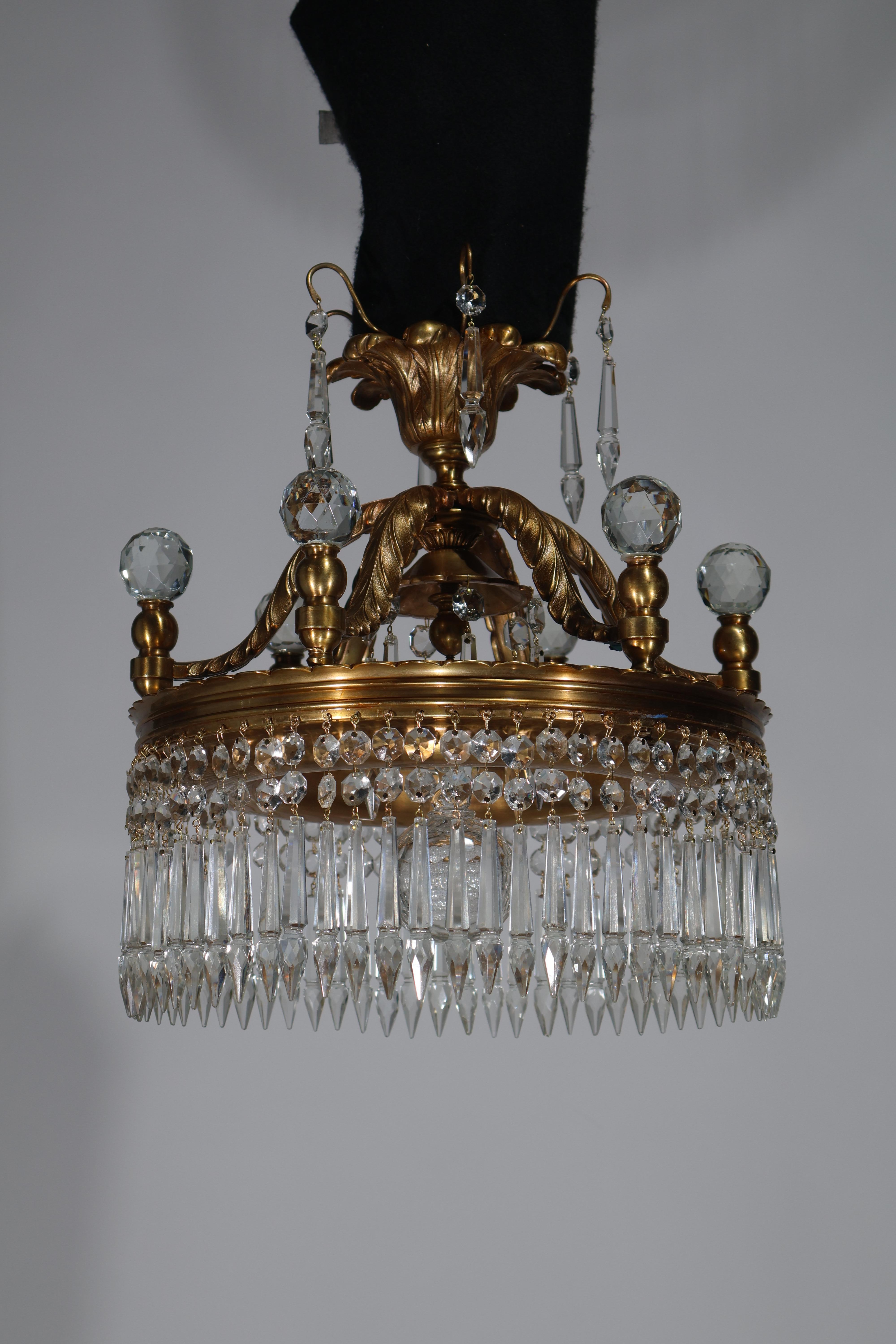 A Decorative Chandelier for indirect light in the Louis XVI style. For Sale 4
