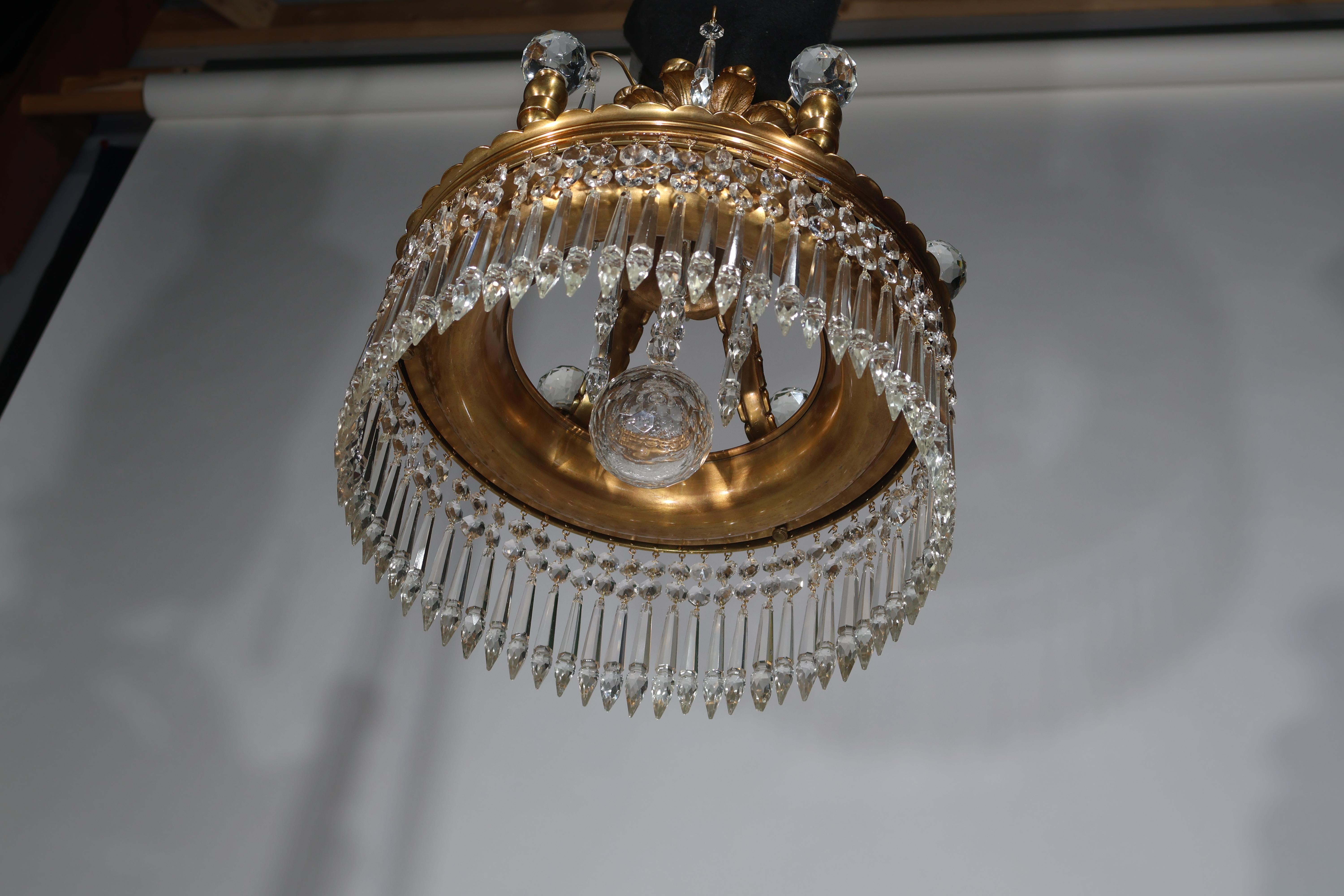 Bronze A Decorative Chandelier for indirect light in the Louis XVI style. For Sale