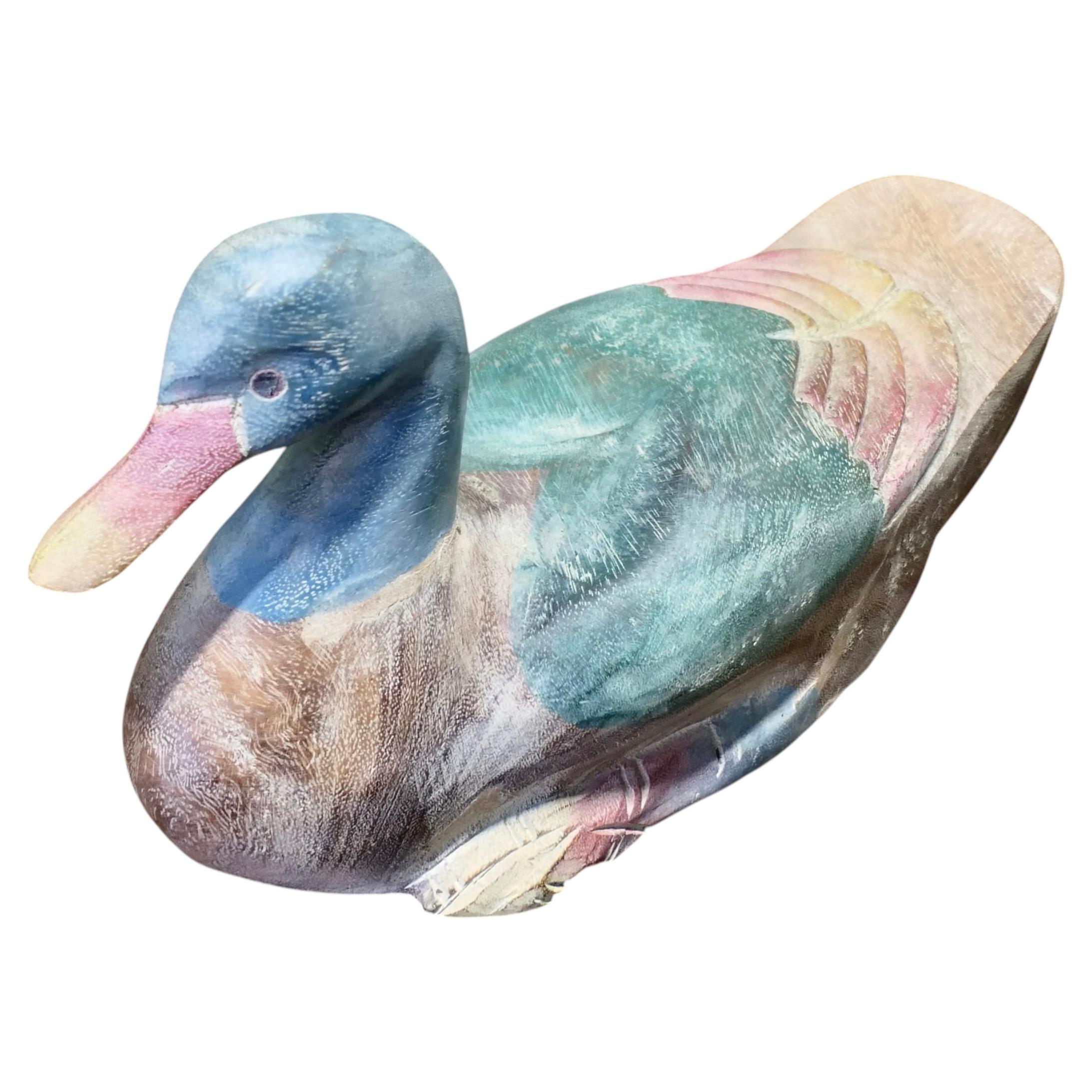 A Decorative French Folk art Decoy Duck This is a good sound piece