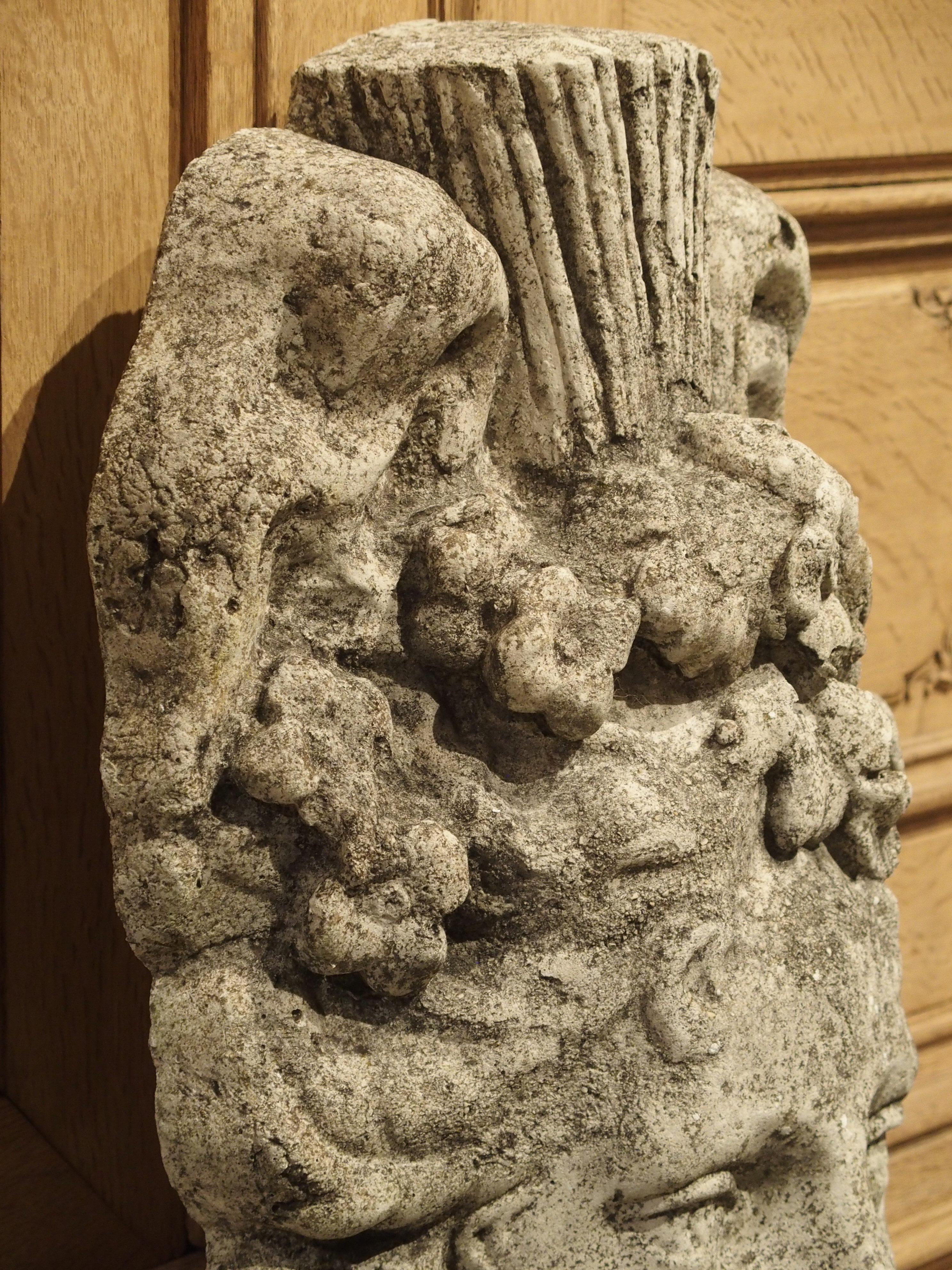 Decorative French Fountain Mascaron in Reconstituted Stone 4