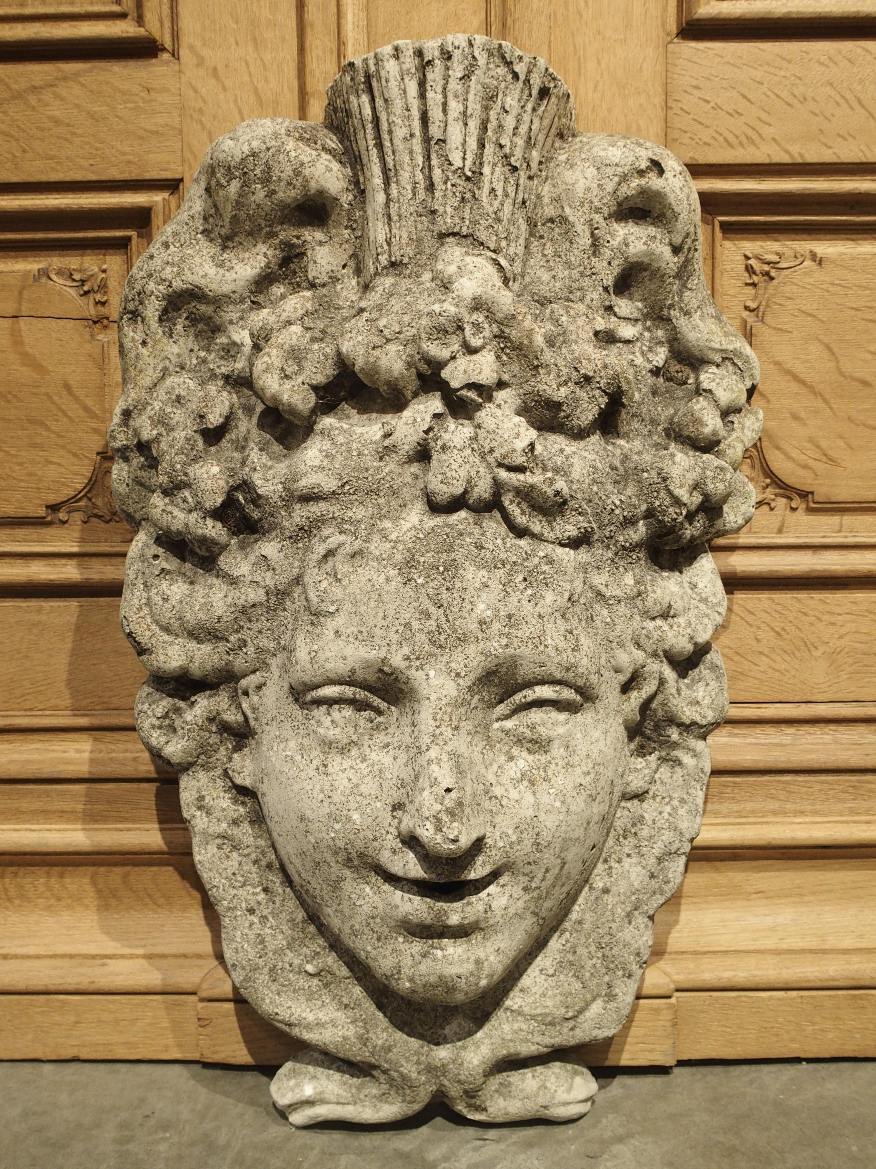 Decorative French Fountain Mascaron in Reconstituted Stone 5