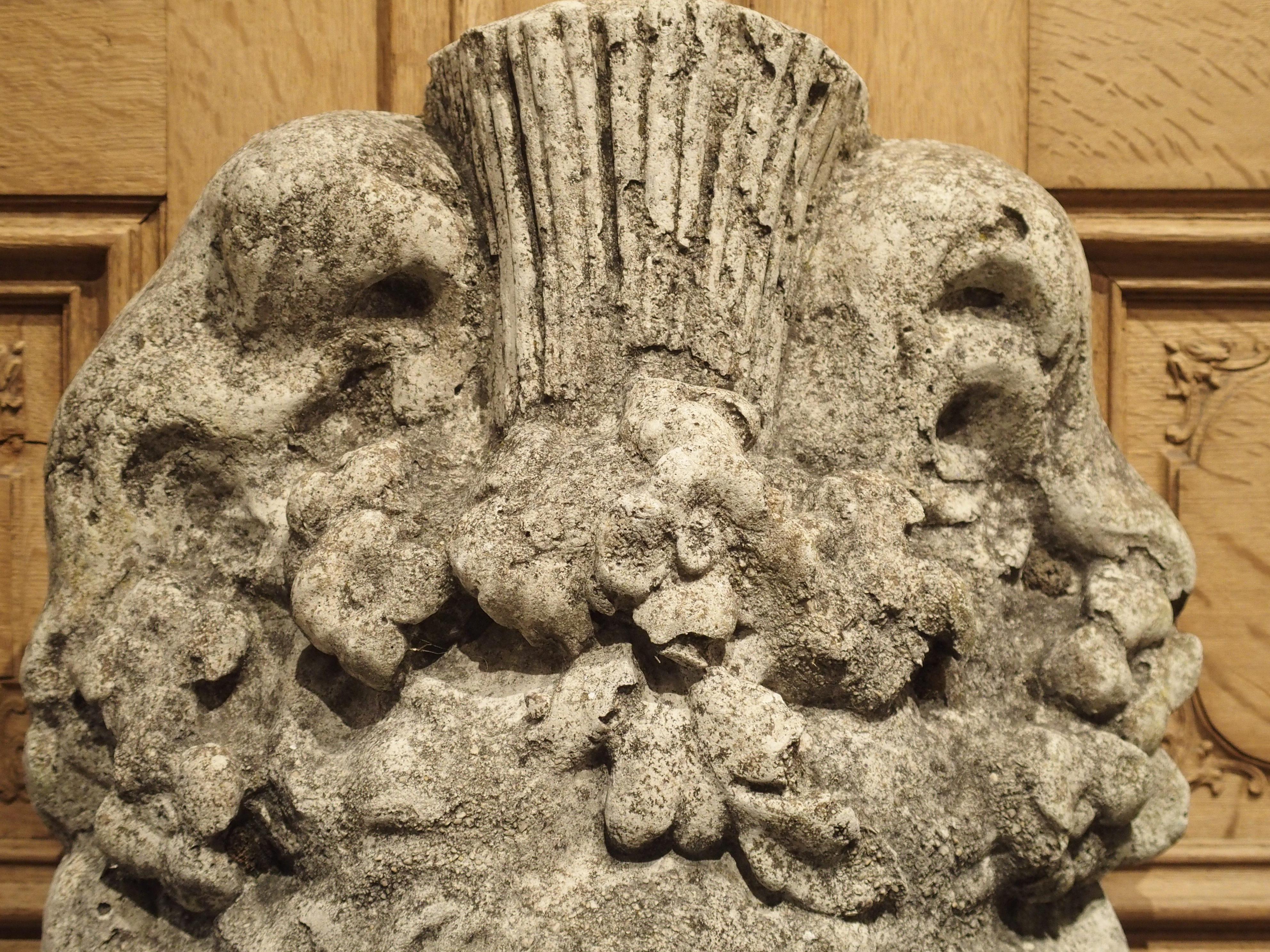 Cast Decorative French Fountain Mascaron in Reconstituted Stone