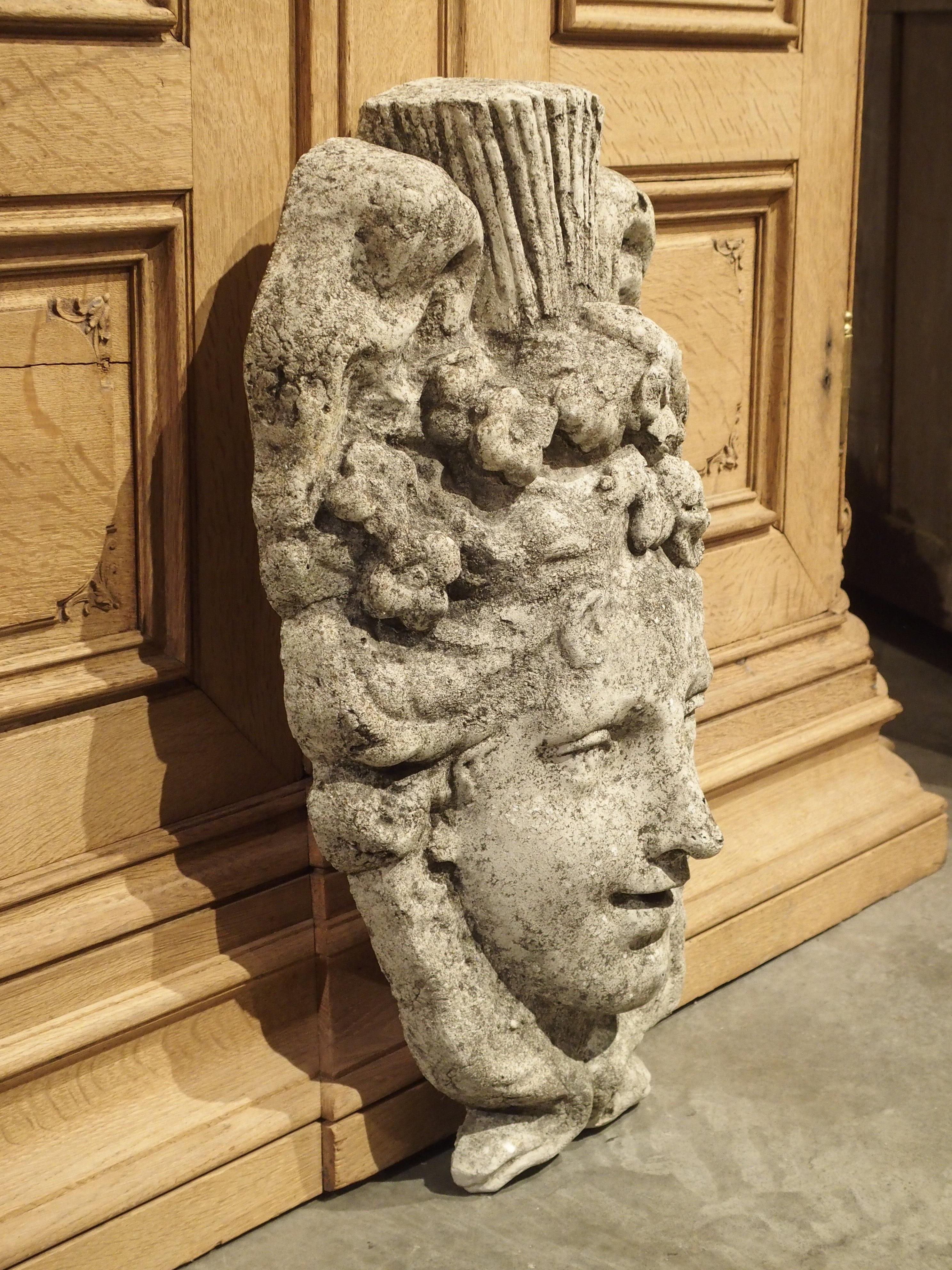 Decorative French Fountain Mascaron in Reconstituted Stone 2