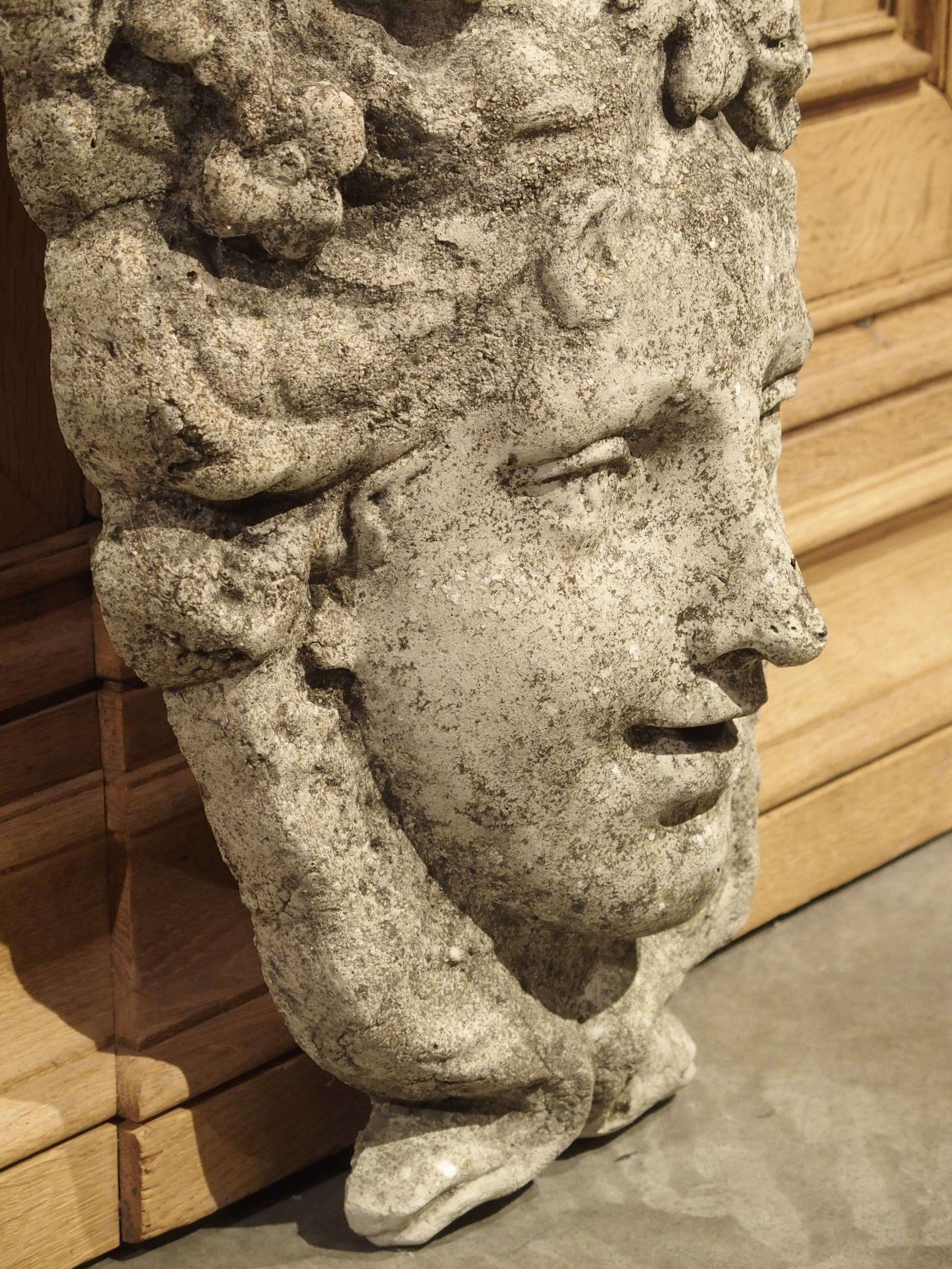 Decorative French Fountain Mascaron in Reconstituted Stone 3