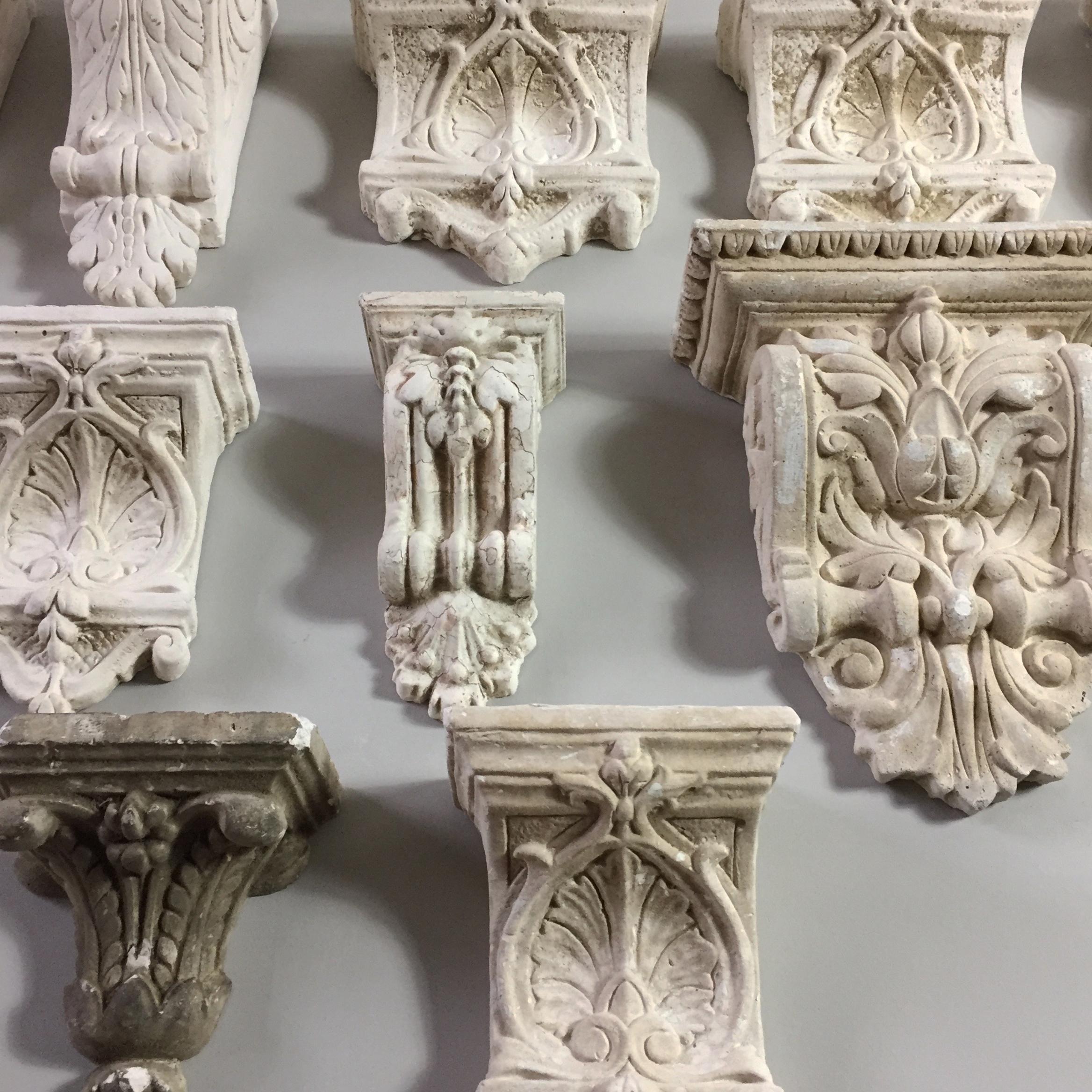 Victorian Decorative Group of 12 Plaster Architectural Corbels