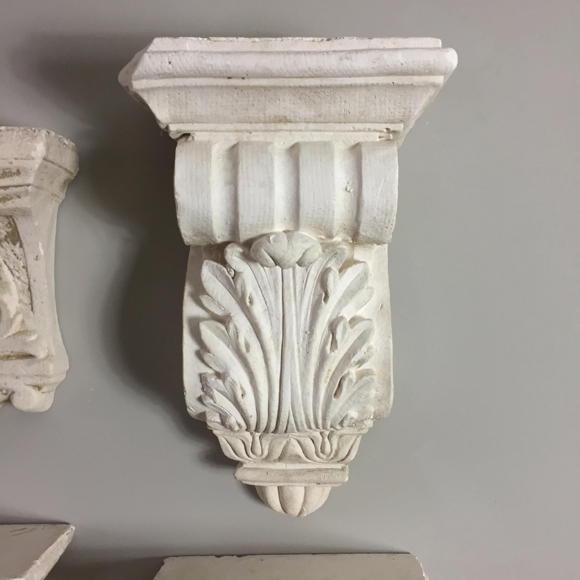 Molded Decorative Group of 12 Plaster Architectural Corbels