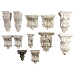 Decorative Group of 12 Plaster Architectural Corbels