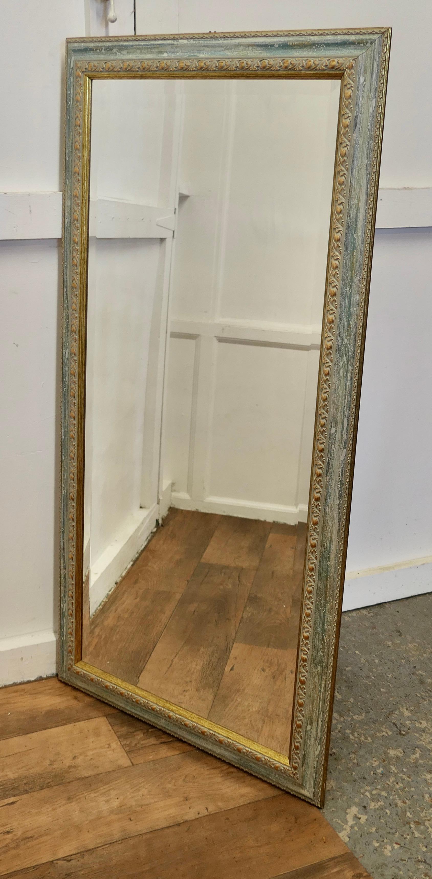 20th Century A Decorative Long Gilt and Pale Blue Dressing Mirror  A delightful piece  For Sale