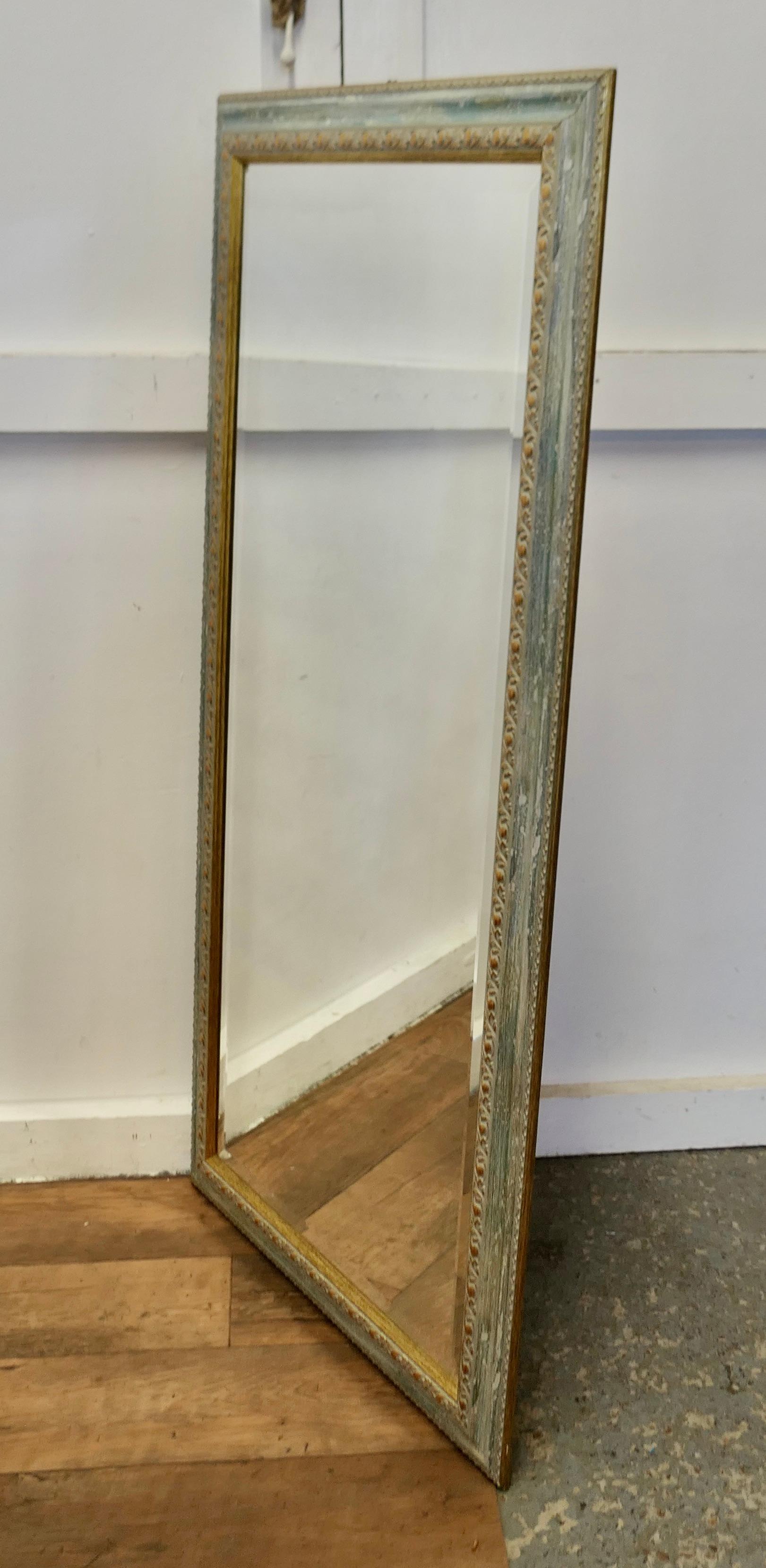 A Decorative Long Gilt and Pale Blue Dressing Mirror  A delightful piece  For Sale 1