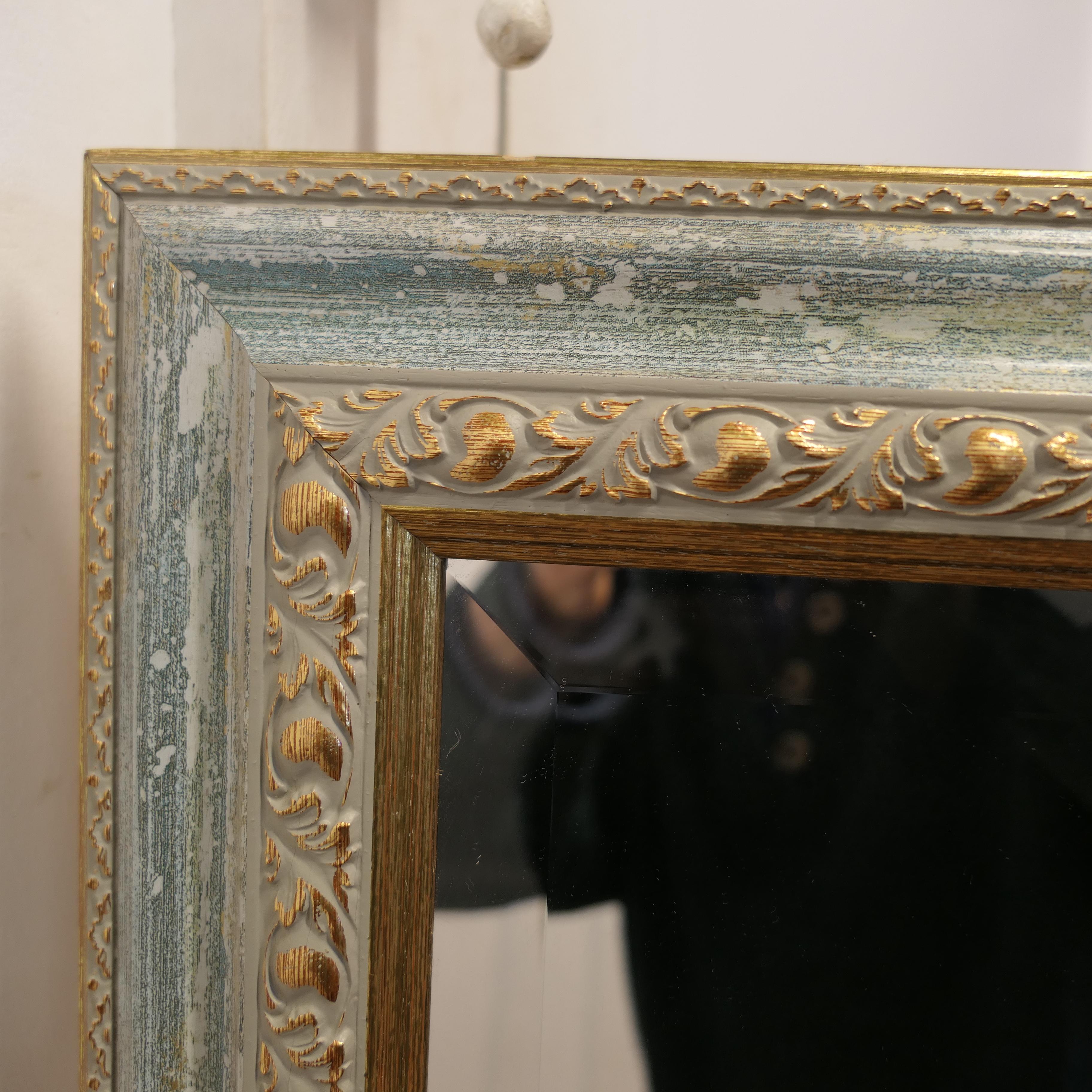 A Decorative Long Gilt and Pale Blue Dressing Mirror  A delightful piece  For Sale 2