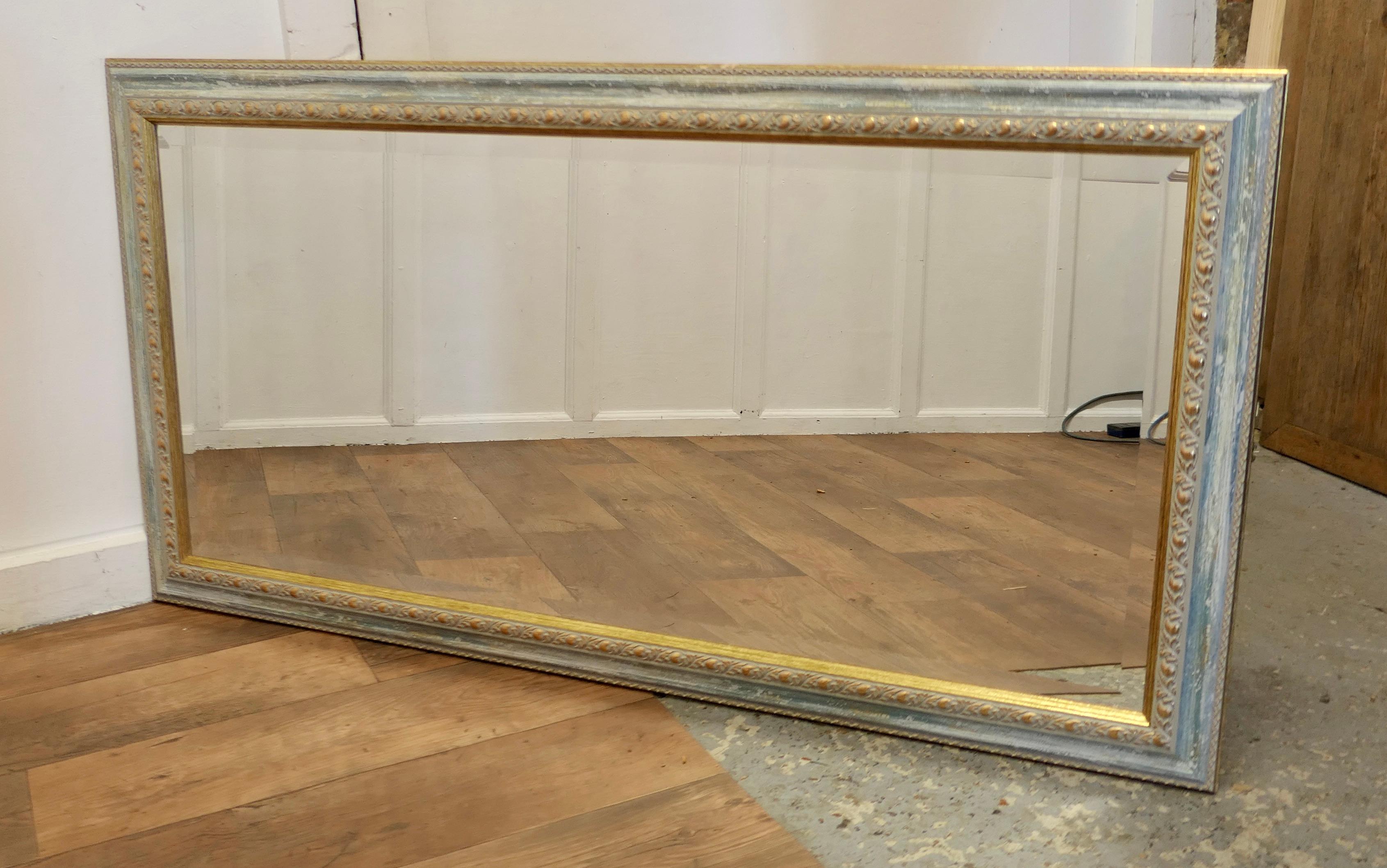 A Decorative Long Gilt and Pale Blue Dressing Mirror  A delightful piece  For Sale 3