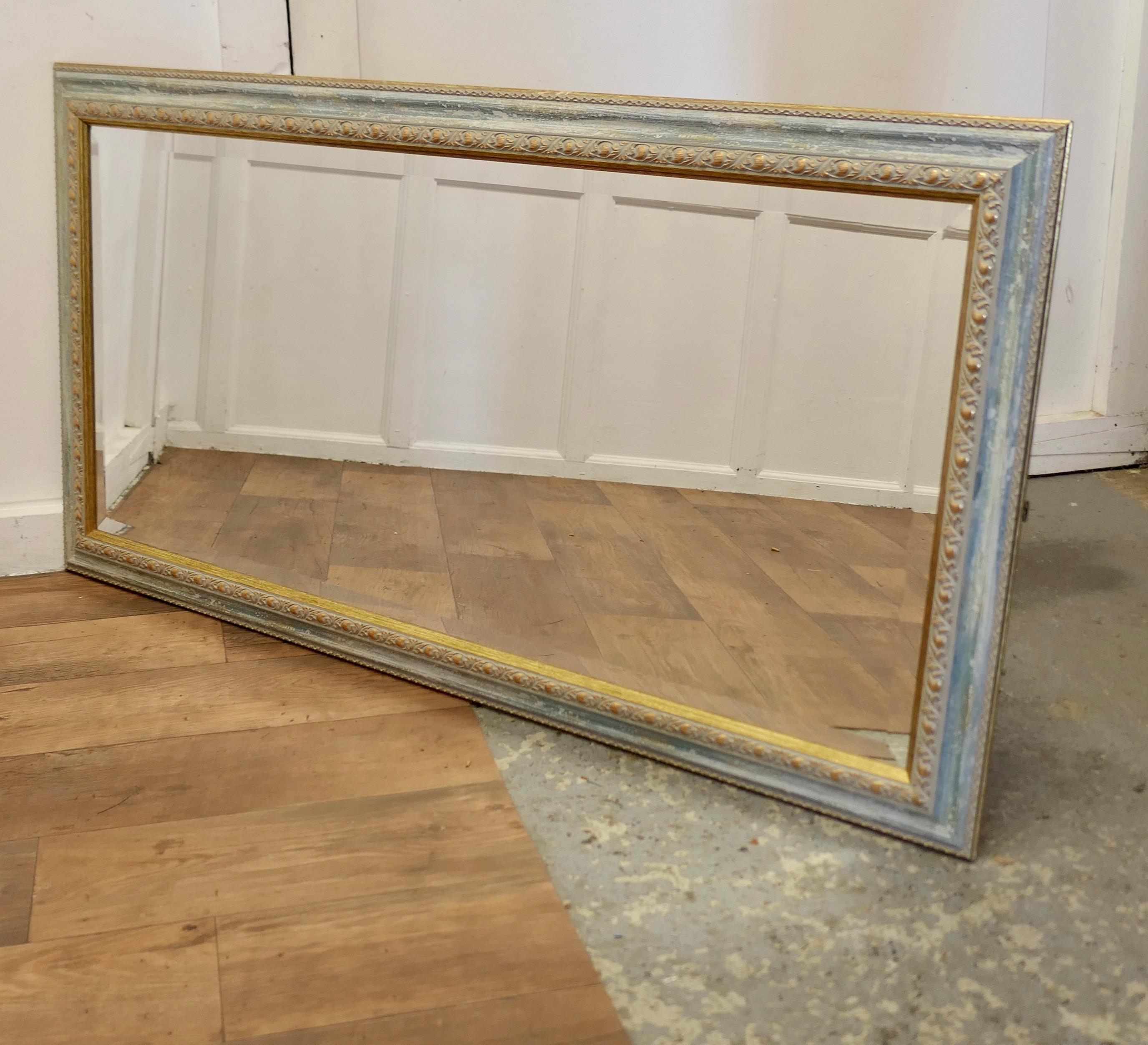 A Decorative Long Gilt and Pale Blue Dressing Mirror  A delightful piece  For Sale 4