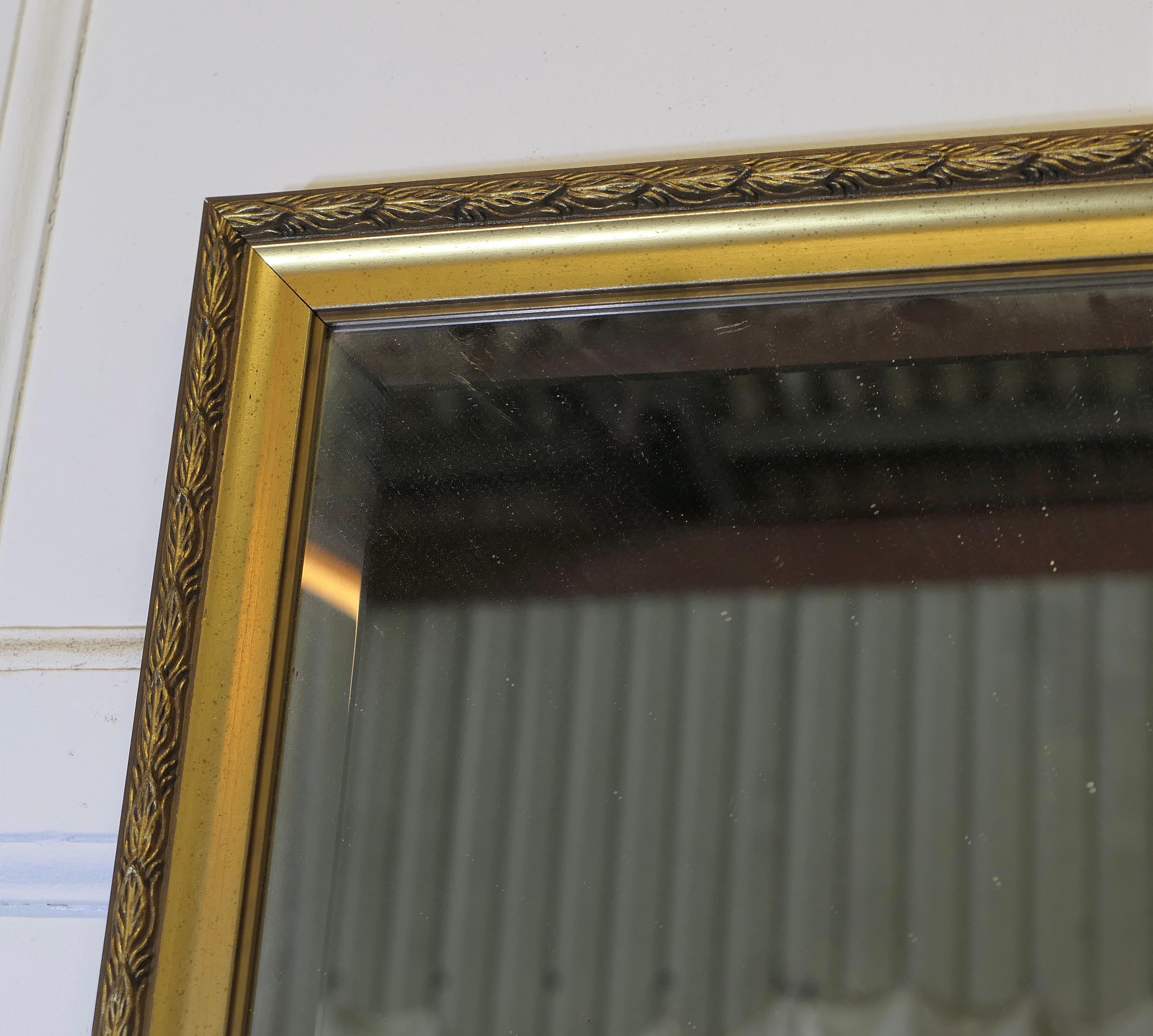 Un long miroir décoratif étroit et doré  Une pièce délicieuse, le miroir a Bon état - En vente à Godshill, Isle of Wight