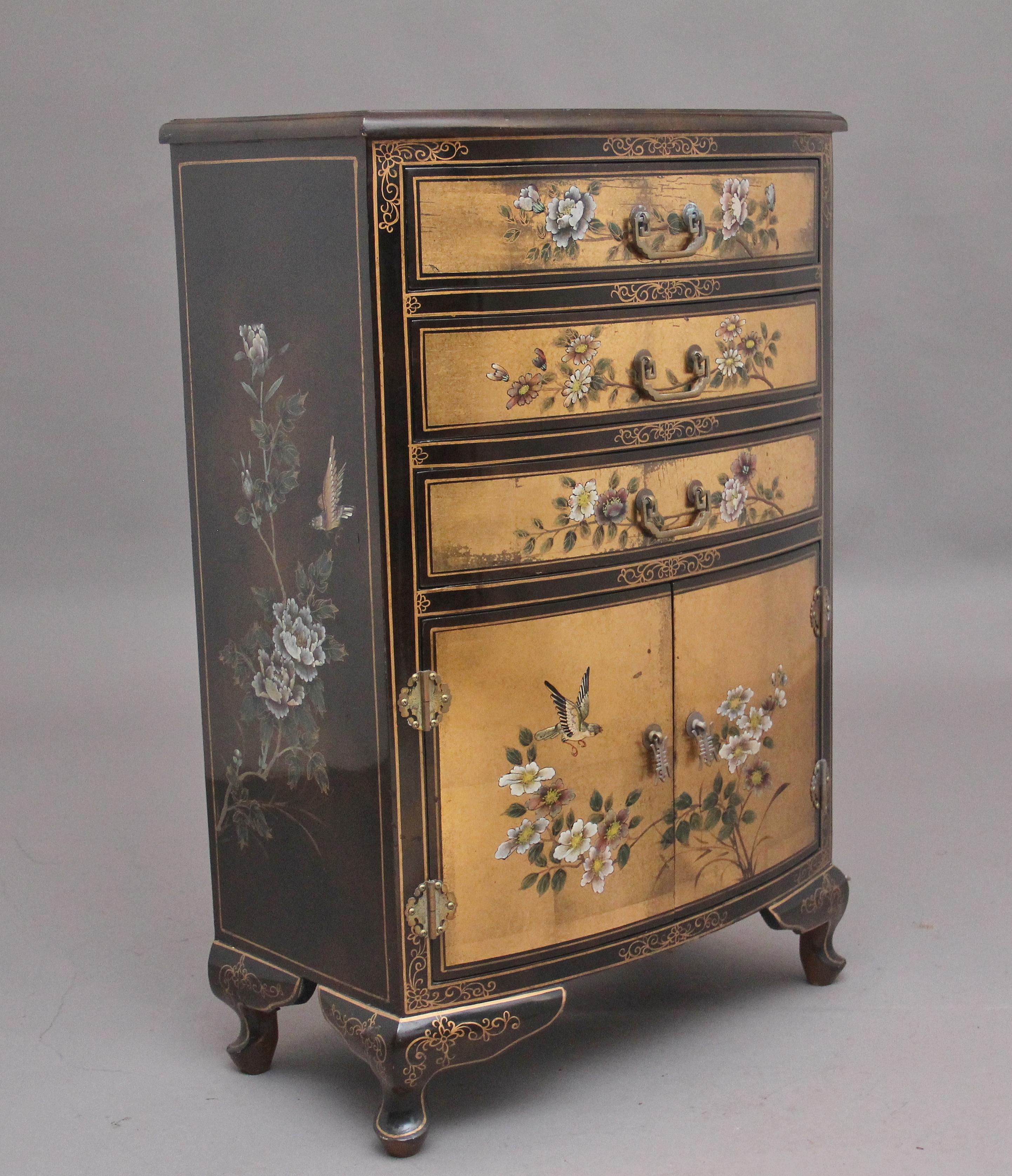 Japanese Decorative Mid-20th Century Painted and Lacquered Cabinet